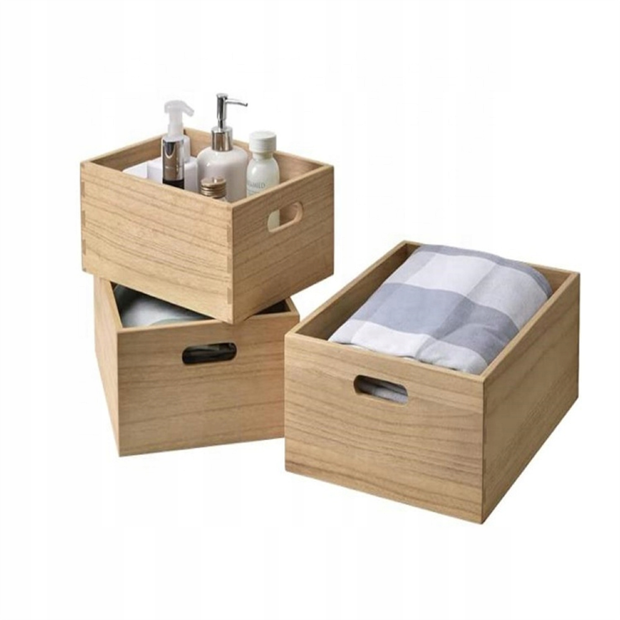 Sada 3 Bambusových Krabiček S Organizérem Do Koupelny Do Ložnice Boho Eko