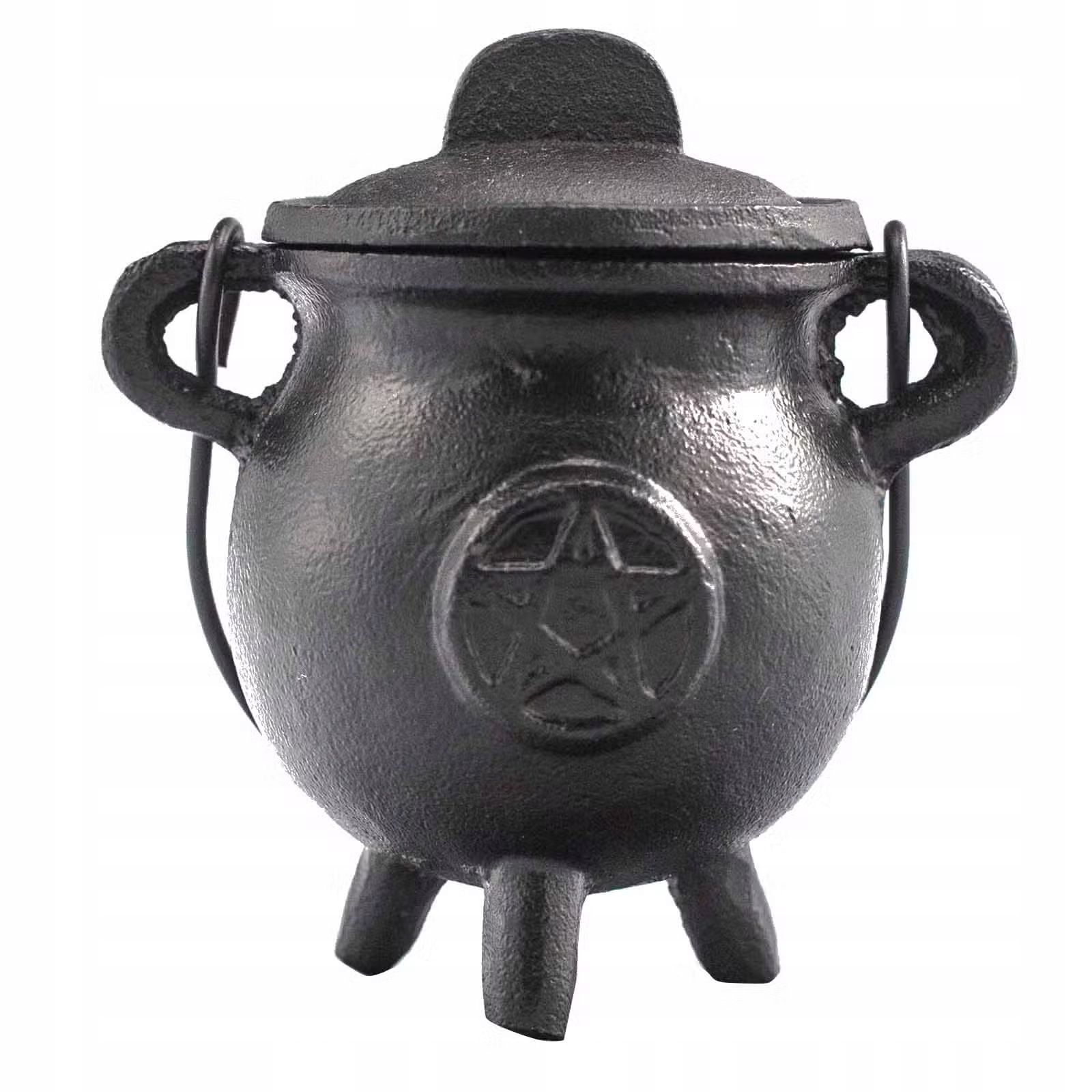 Litinový kotlík s pentagramem 6.5 x 13 cm, Kadidelnice