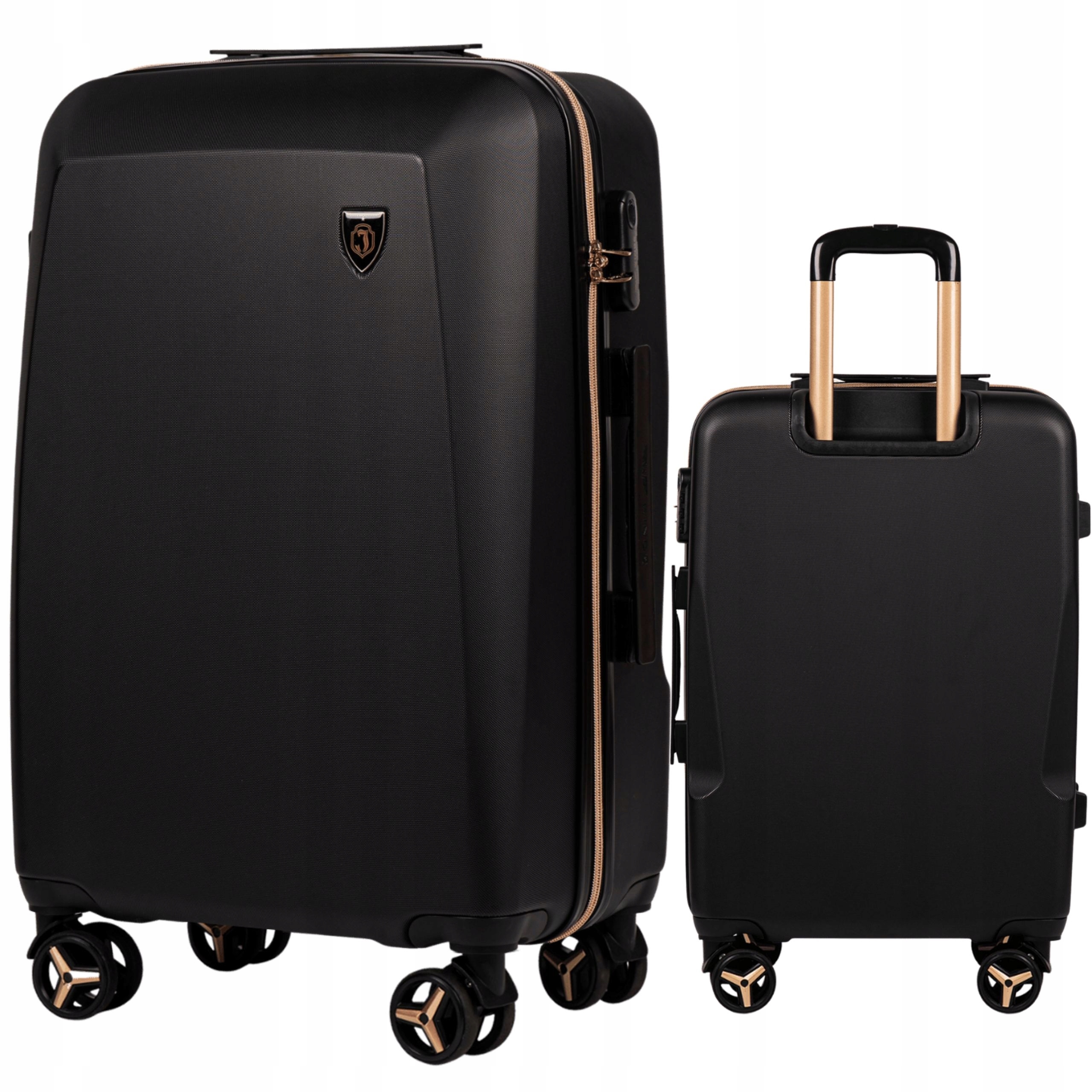 Wings Jagiellonia Kufr Malý kabinový zavazadlo Příruční černý 4 kolečka Abs