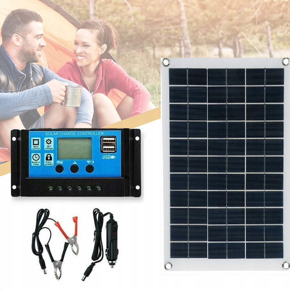 Przenośny Wodoodporny Zestaw do Ładowania Paneli Słonecznych do Samochodu