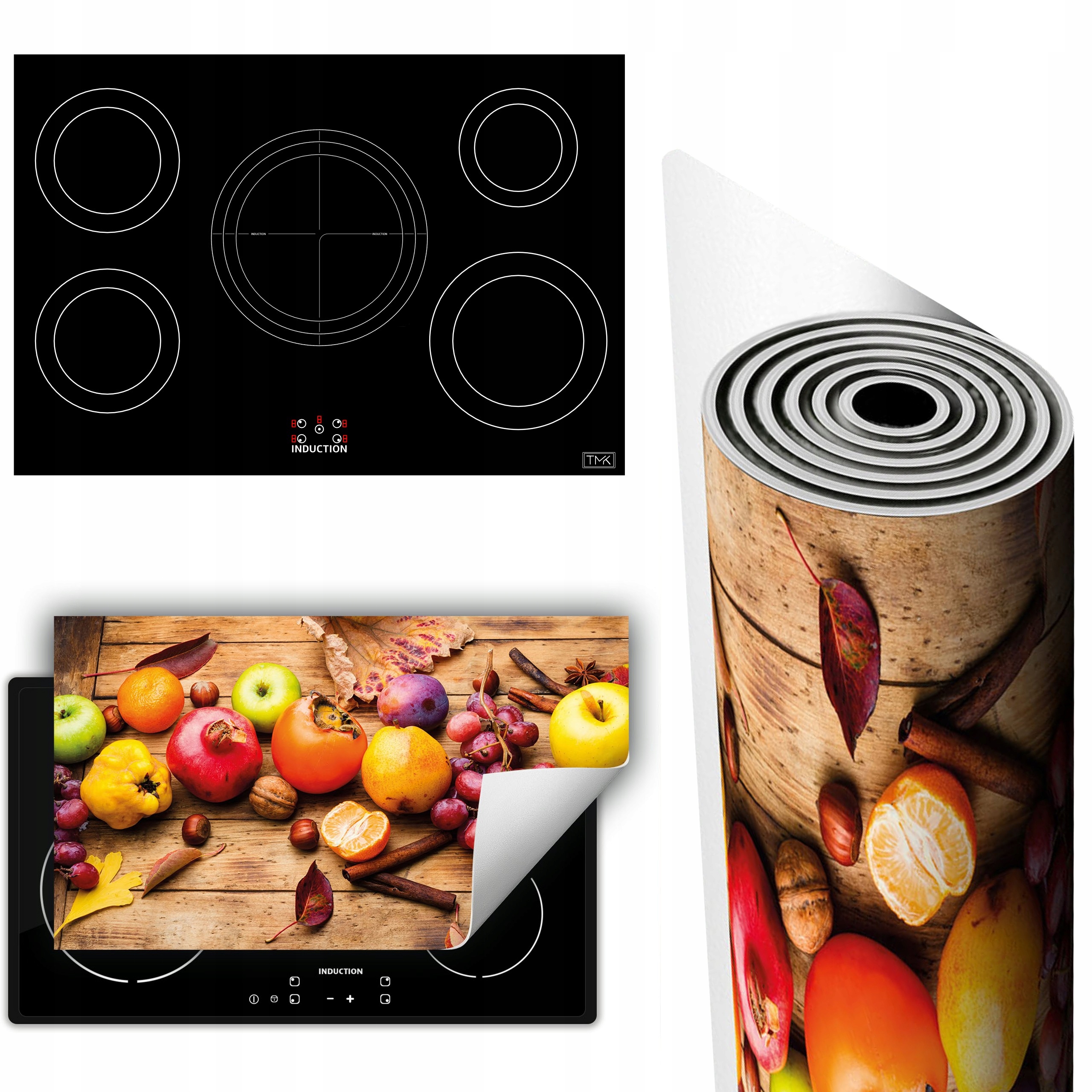 Vinylová Podložka Na Ochranu Kuchyňské Desky 90x52 ovoce dřevo