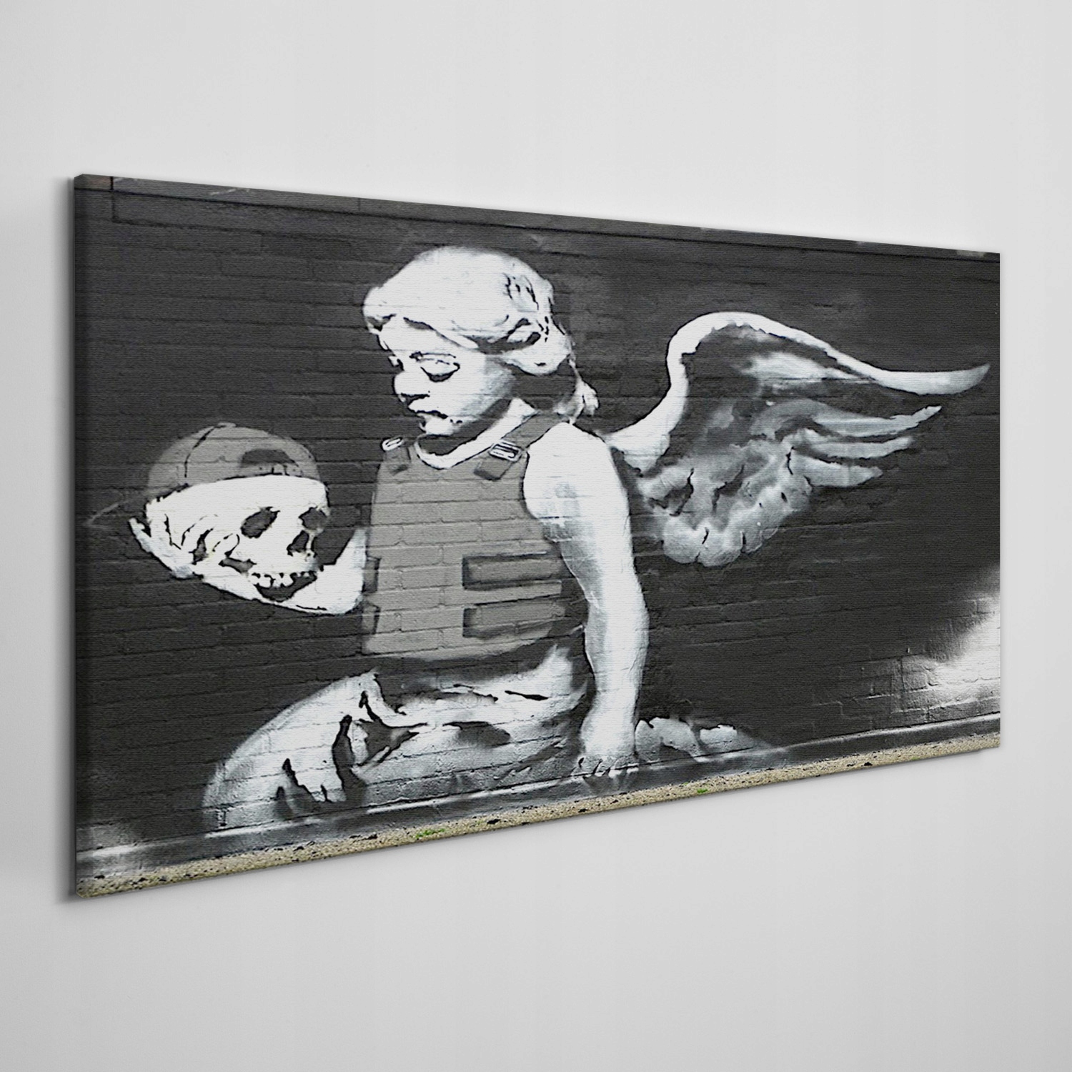 

Foto-obraz na płótnie Anioł zbroja Banksy 120x60