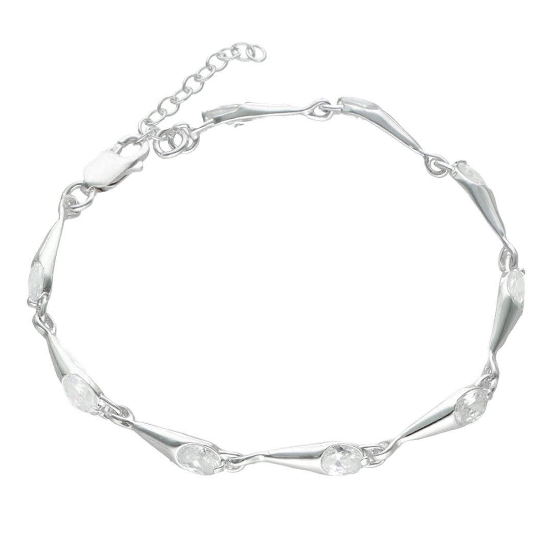 Stříbrný náramek 925 s bílým zirkonem Jemný Elegantní Dárek