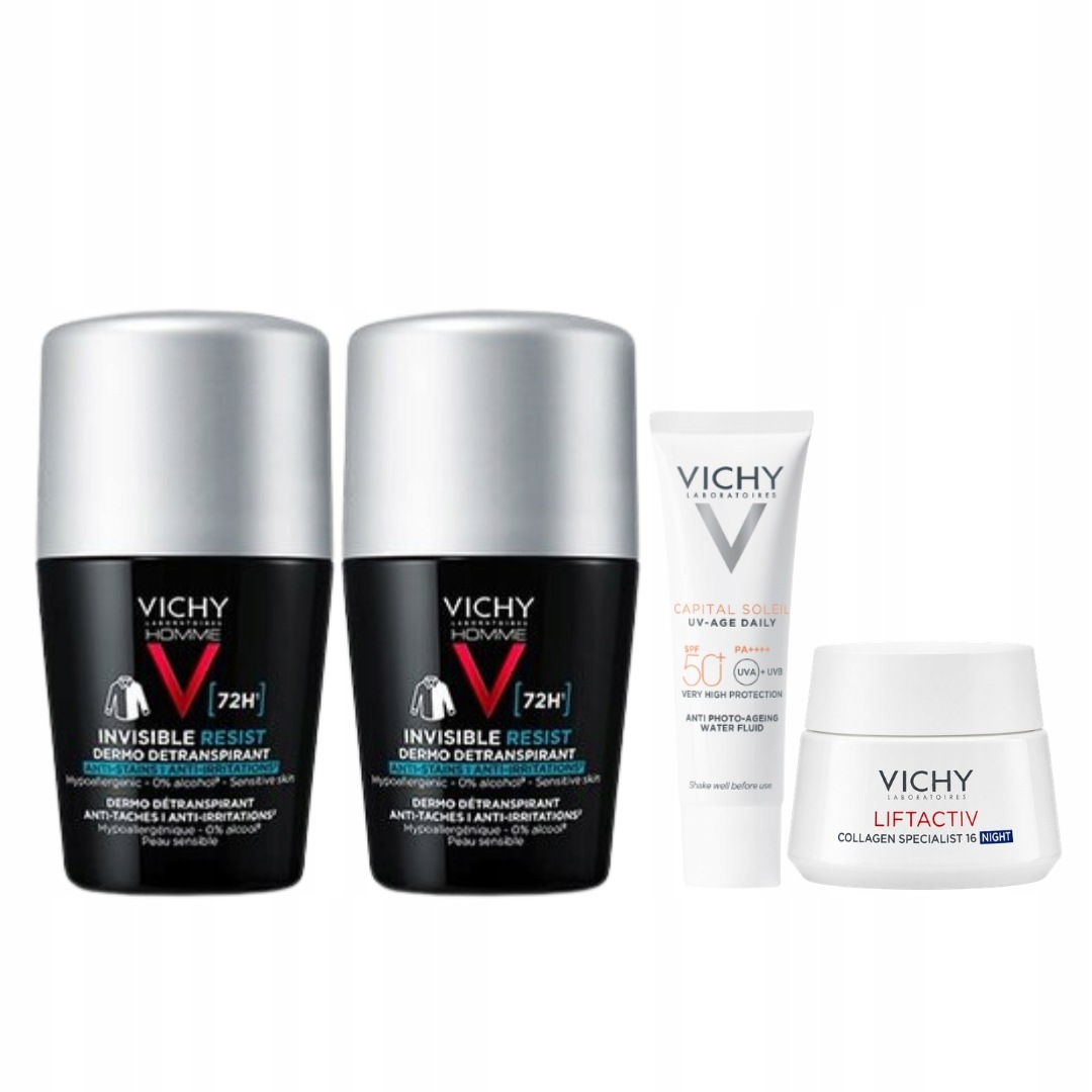 Vichy Invisible Resist 72H Antyperspirant roll-on przeciw śladom 50ml 2-PAK