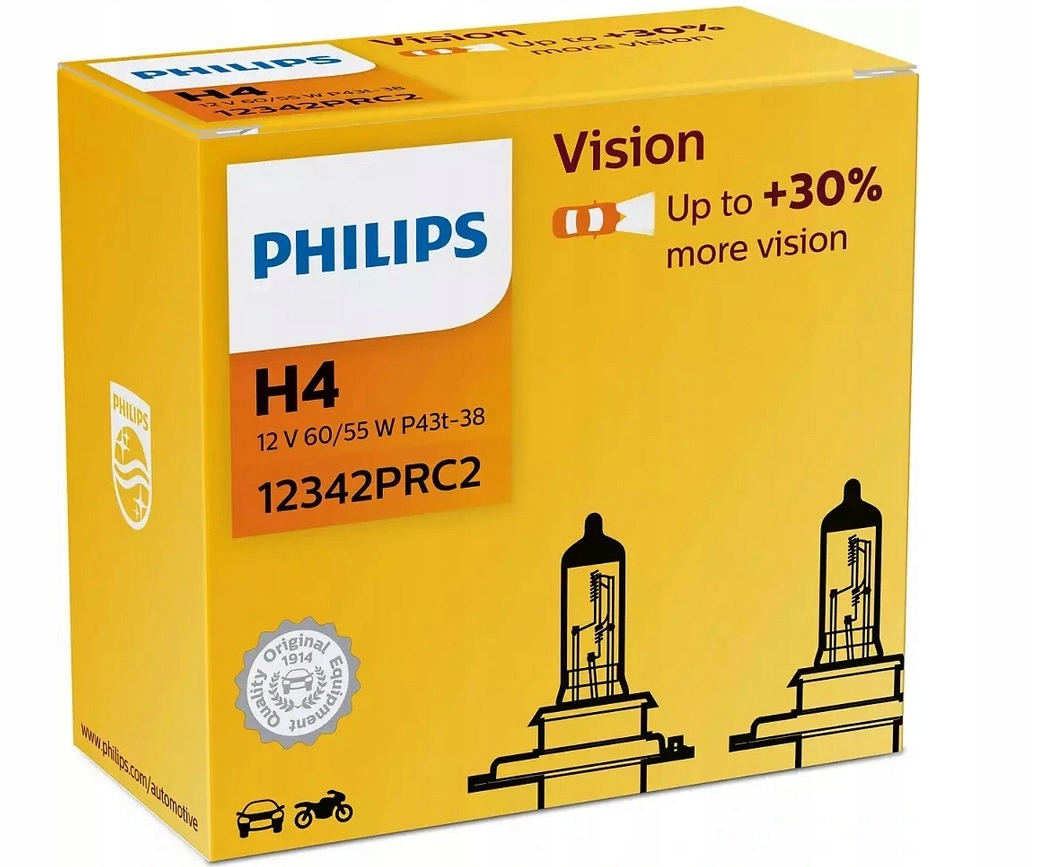

Żarówki Philips H4 Vision +30% 12V 60/55W 2szt.
