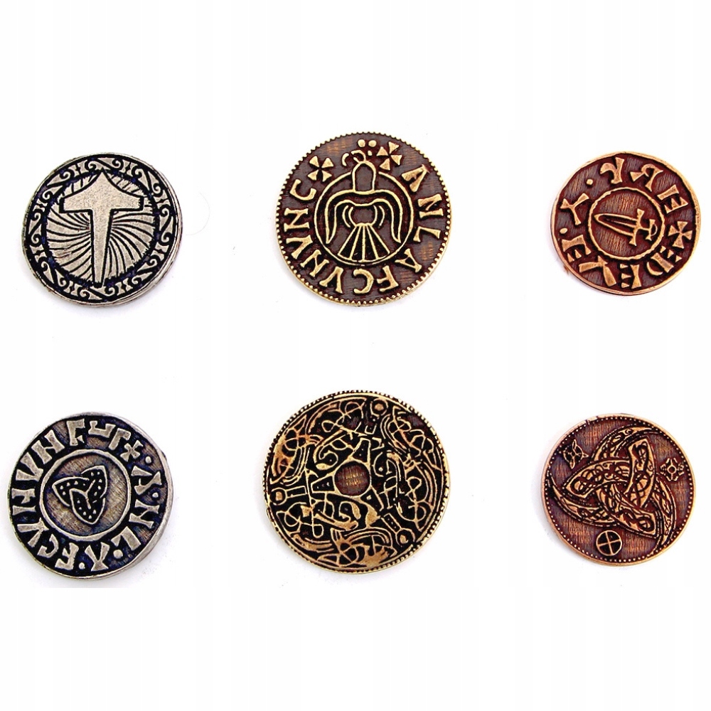 ZESTAW 3 NORDYCKICH METALOWYCH MONET LARP RPG