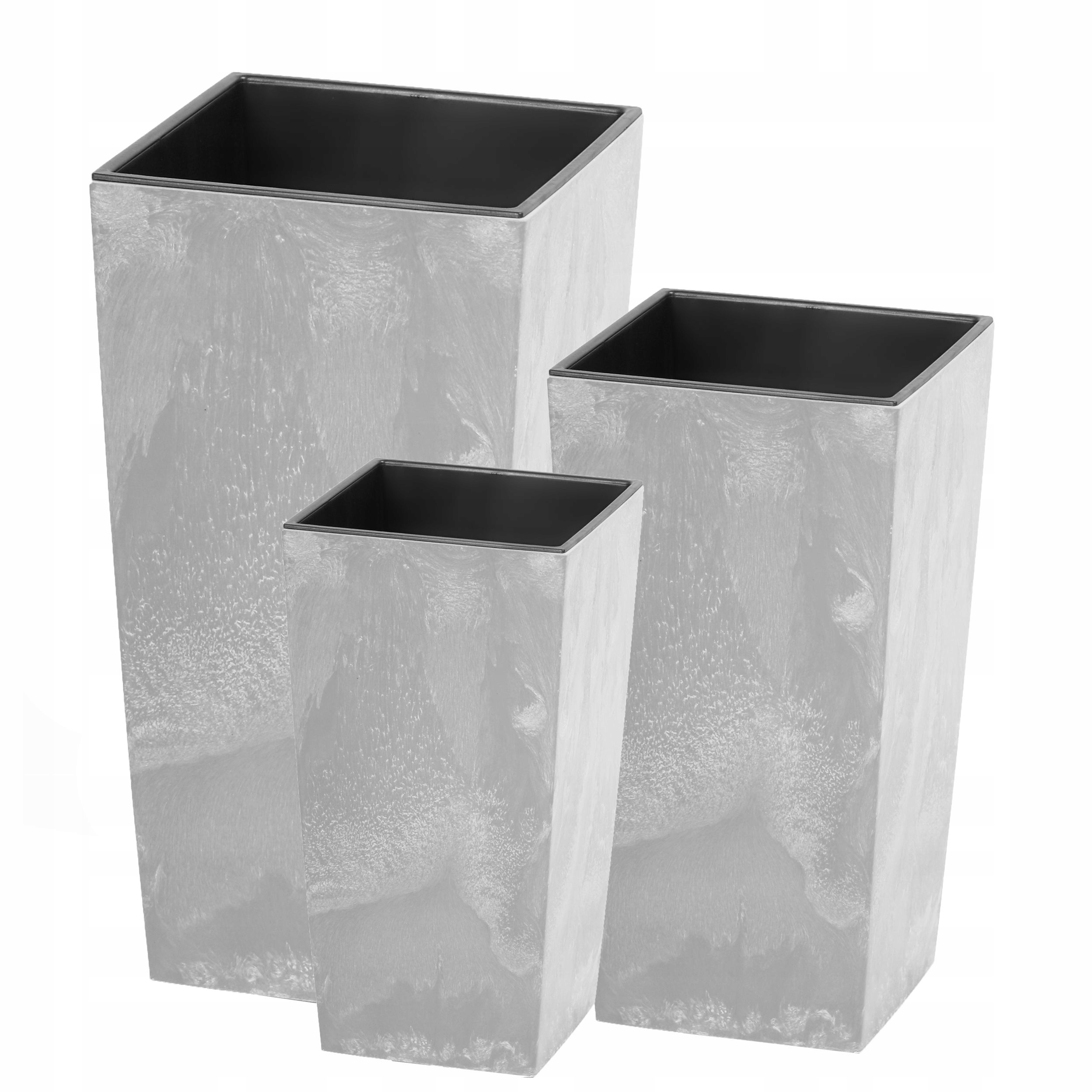 

3x Doniczka wysoka Durs wkład Zestaw Donica 3szt