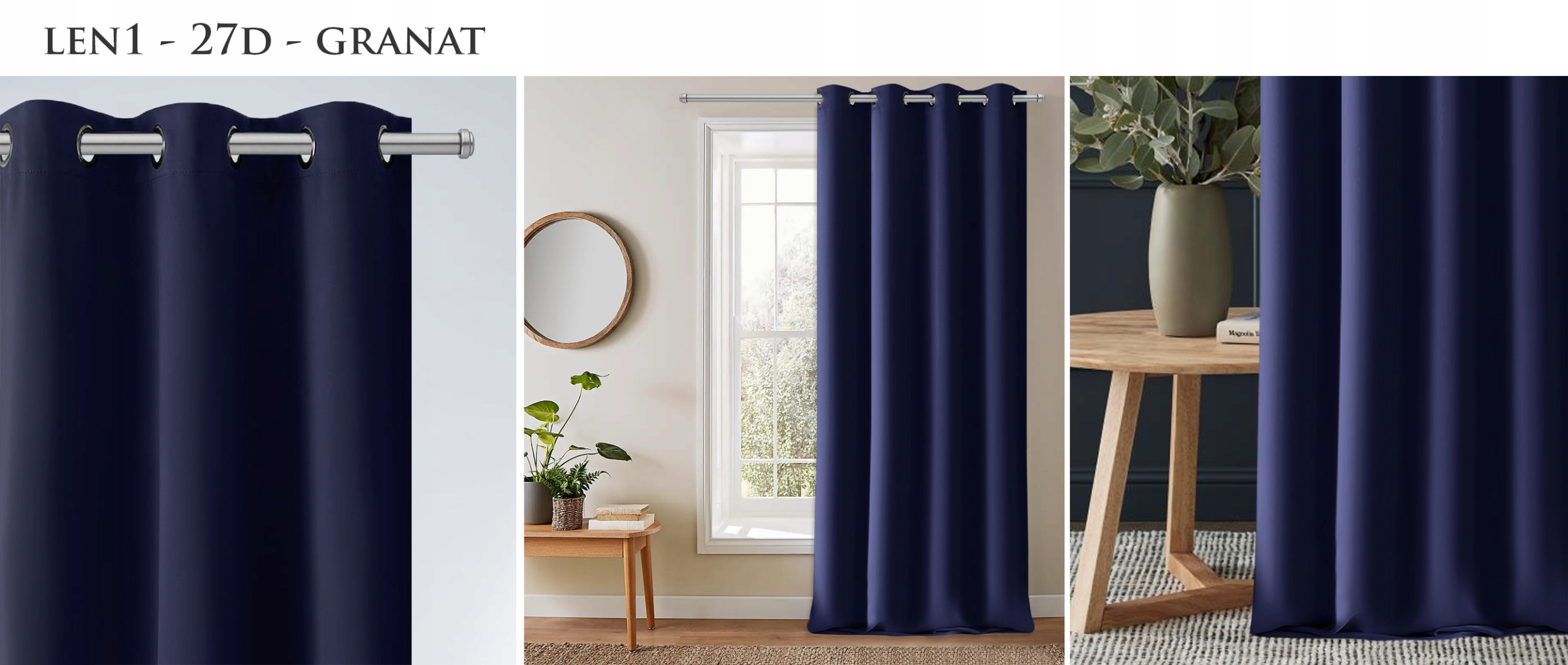 GOTOWE ZASŁONY 145x230 NA PRZELOTKACH MATOWE KÓŁKA Wysokość produktu 230 cm