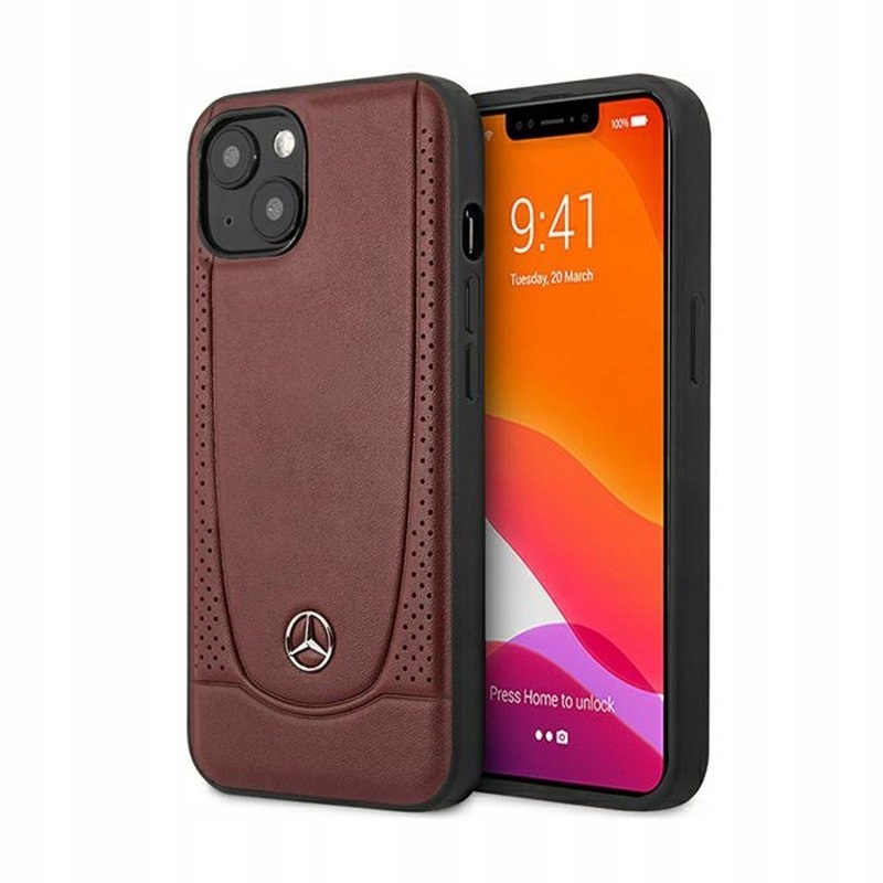 Mercedes Leather Urban Line – Pouzdro pro iPhone 15 (červené)