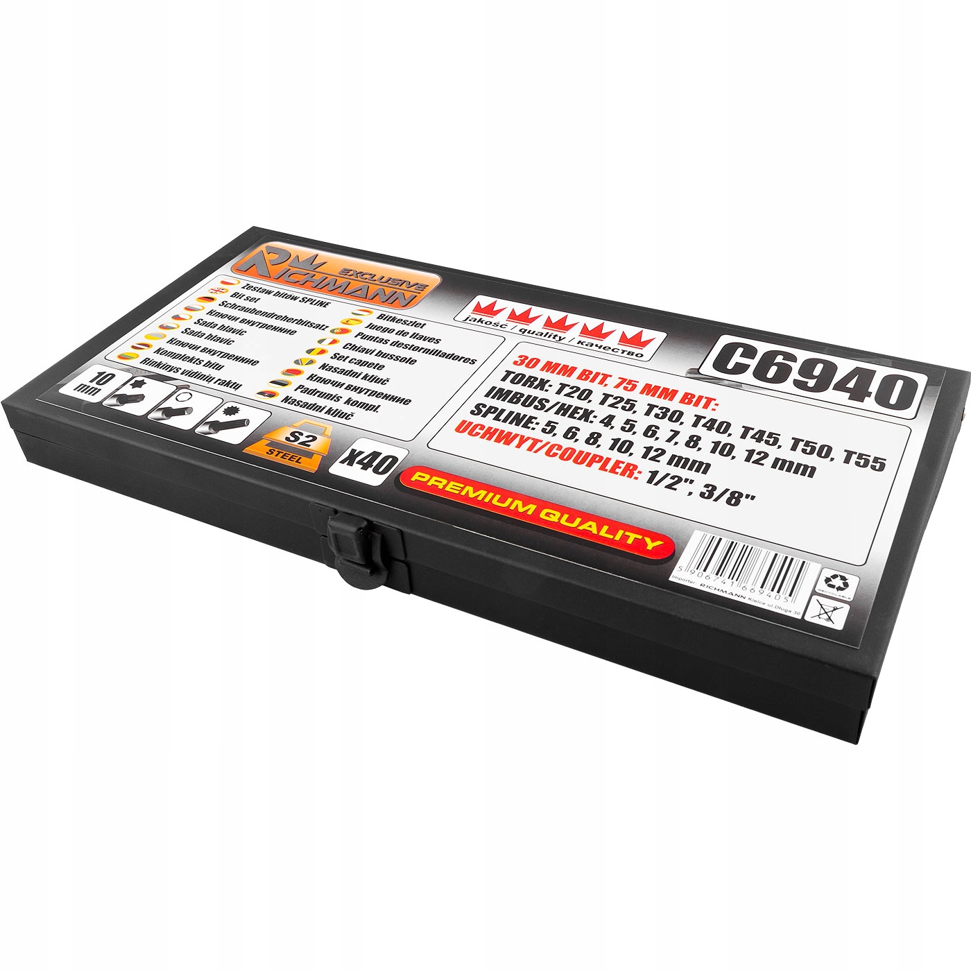 Komplet BITOW 40el HEX TORX SPLINE RICHMANN Producent code c694