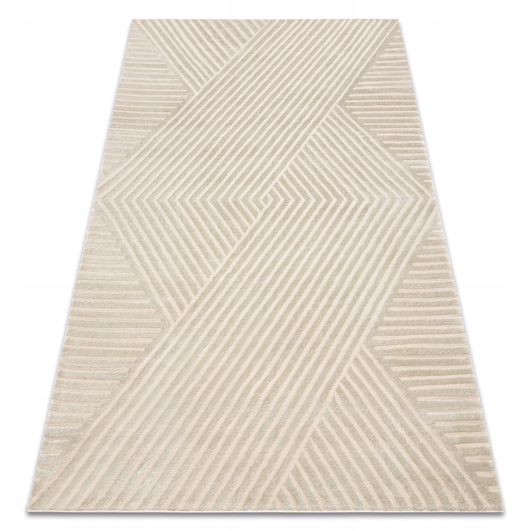 Dywan Do Salonu Sypialni taupe Zygzak strukturalny glamour 200x290 cm