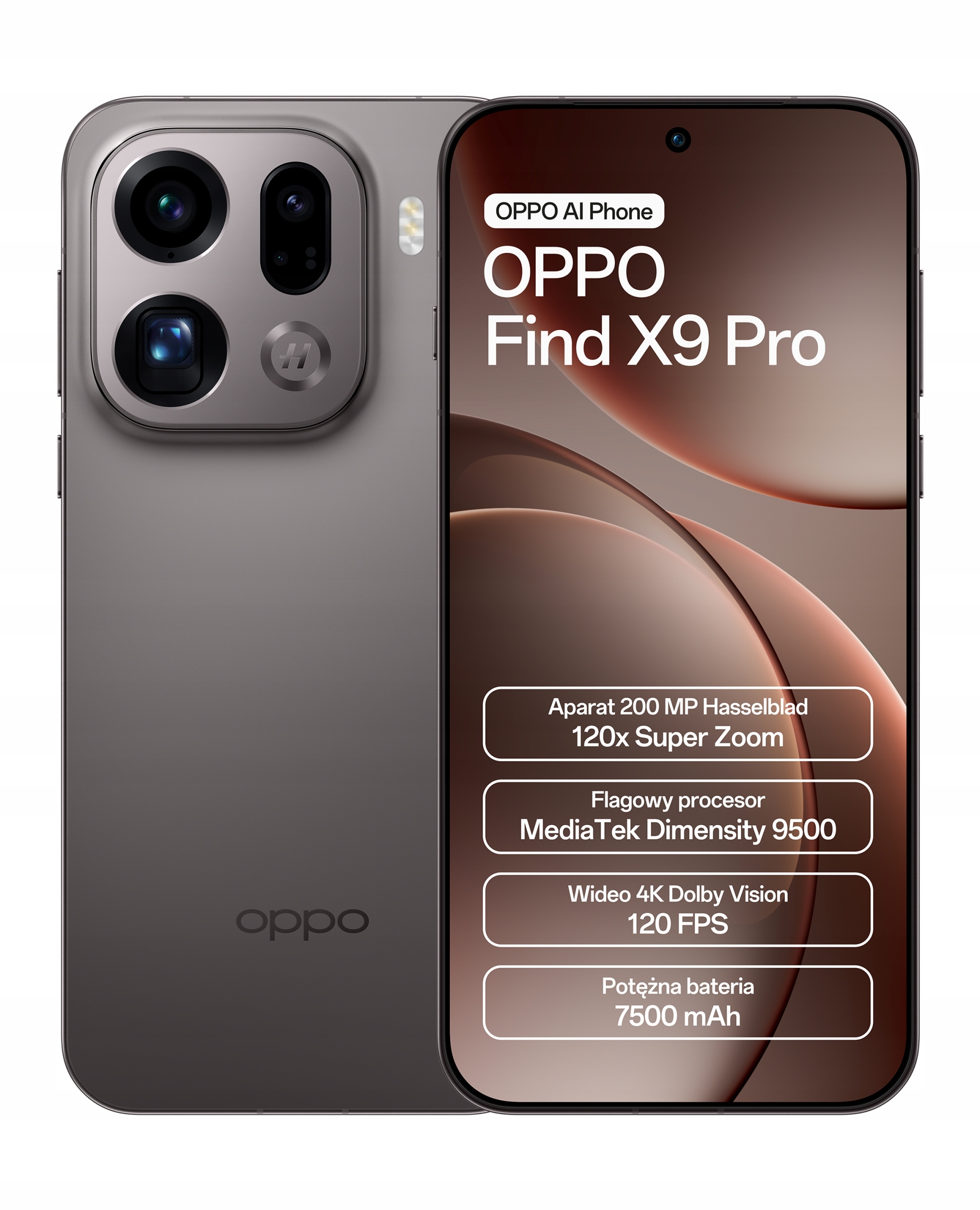 Smartfon Oppo Find X9 Pro 16 GB / 512 GB 5G brązowy