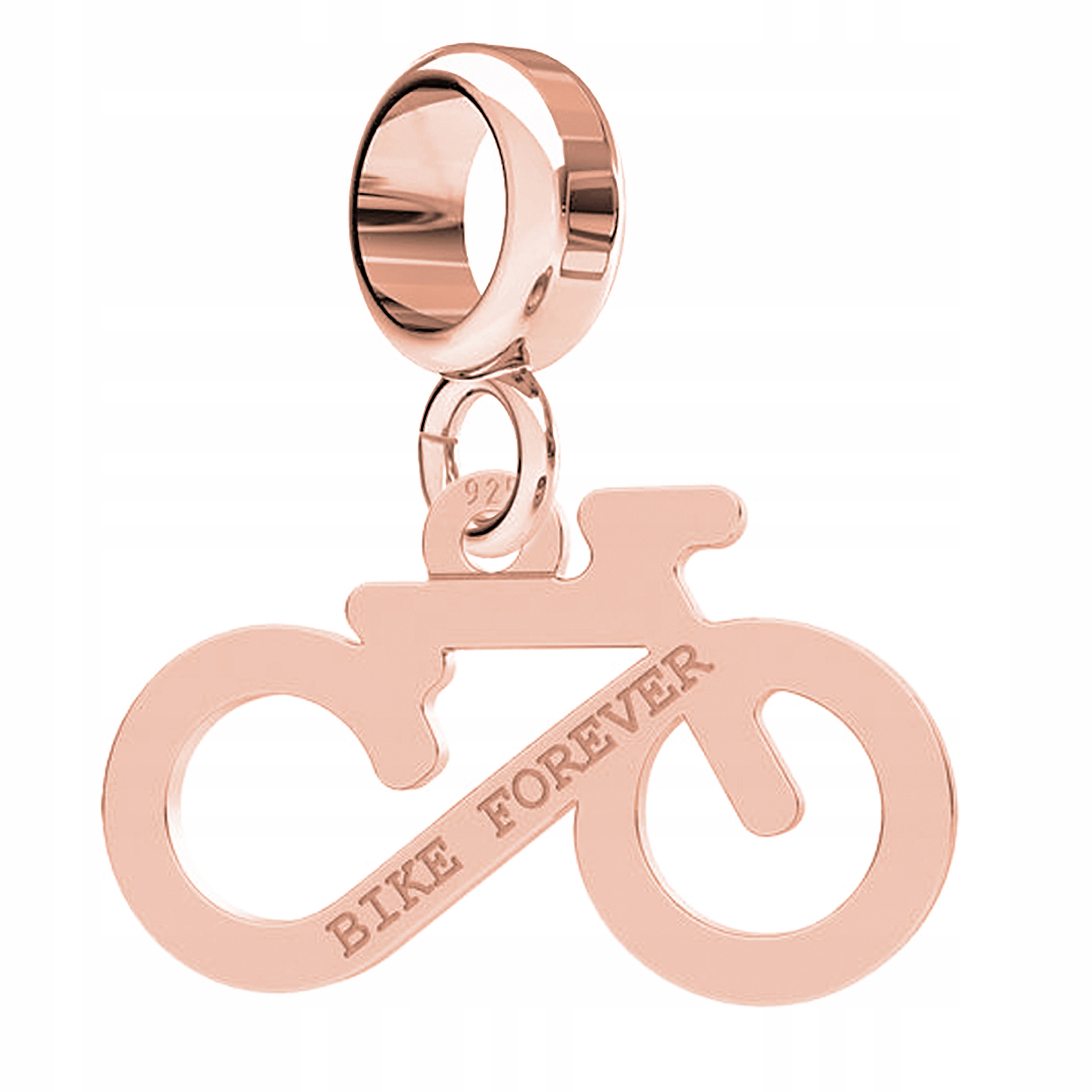 Charms Pozlacené kolo s gravírováním Plech Kolo Bike Forever Stříbro 925