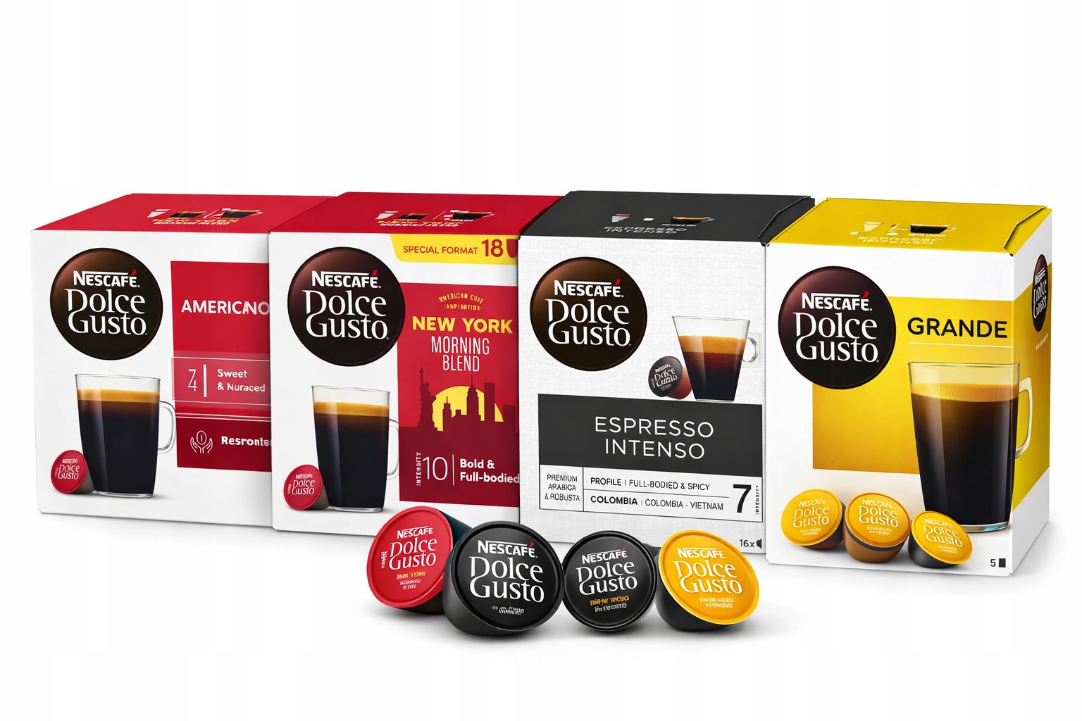 Dolce Gusto Zestaw Mocnych Kaw 4x, kapsułki 66 sztuk