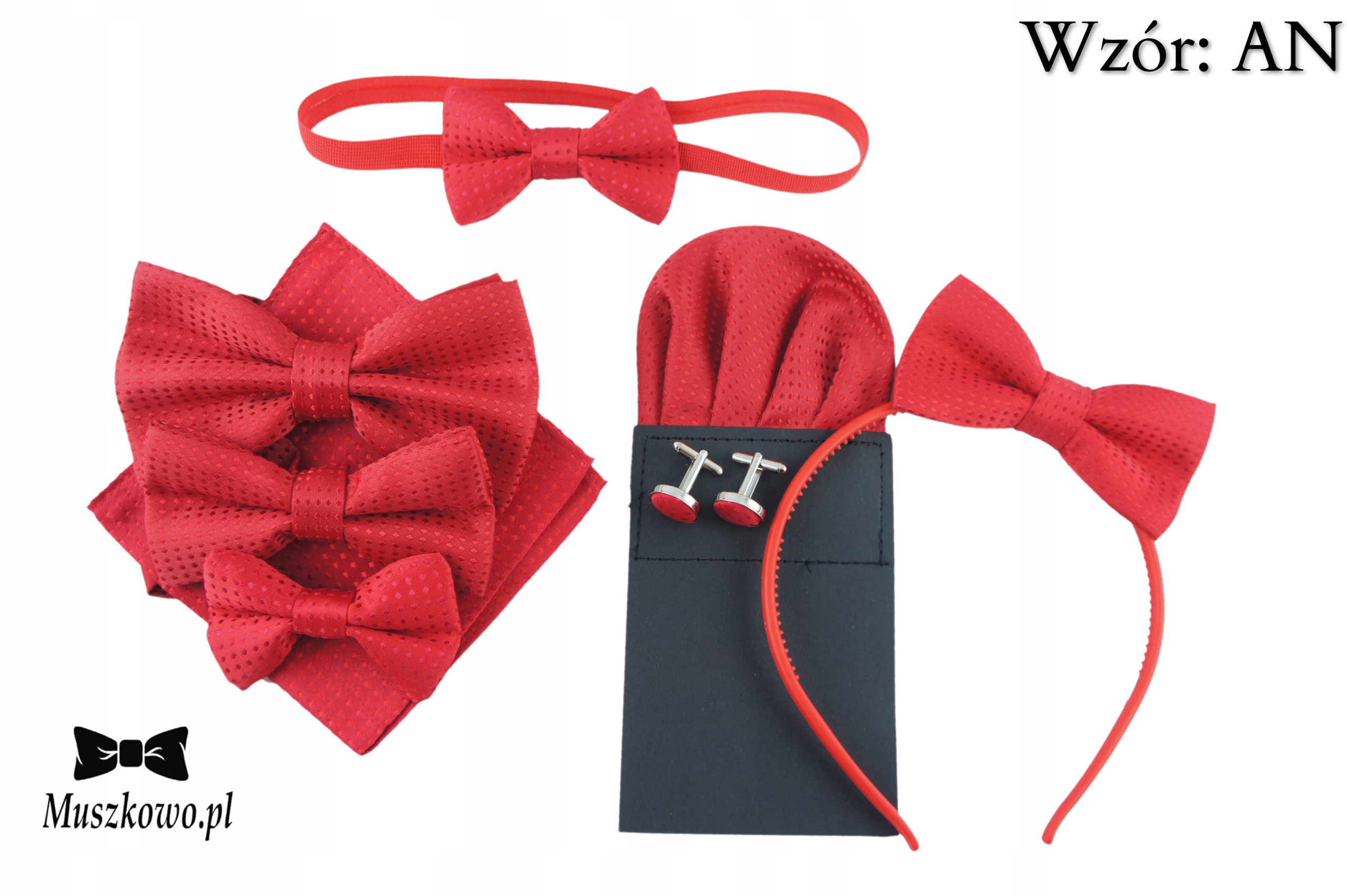 CZERWONA Muszka dla chłopca 1-18m GROSZKI/KROPKI Marka Inna marka