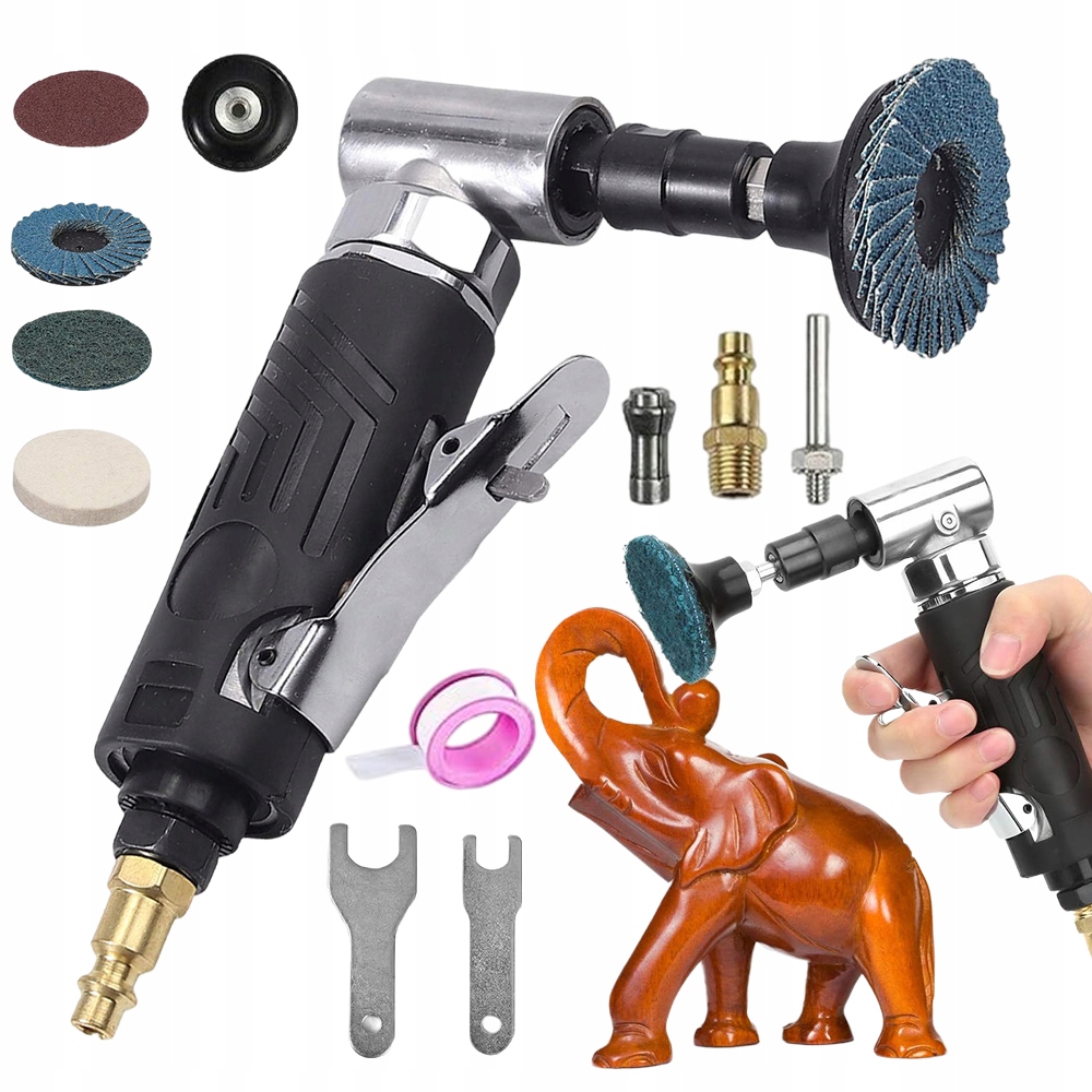 Pneumatická Úhlová Bruska Mini Sada Kotoučů Leštění Řezání