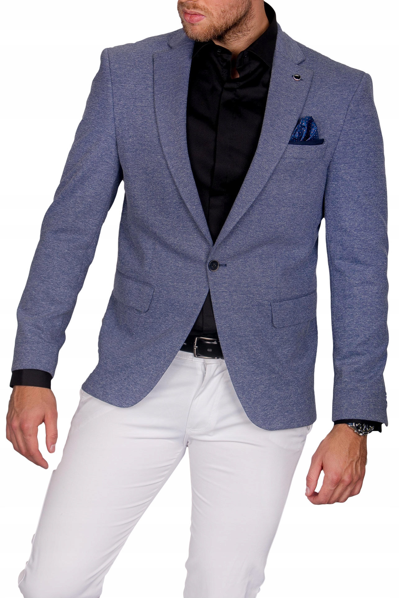 Modna marynarka męska niebieska Fp-5 rozm. 50 Odcień indygo