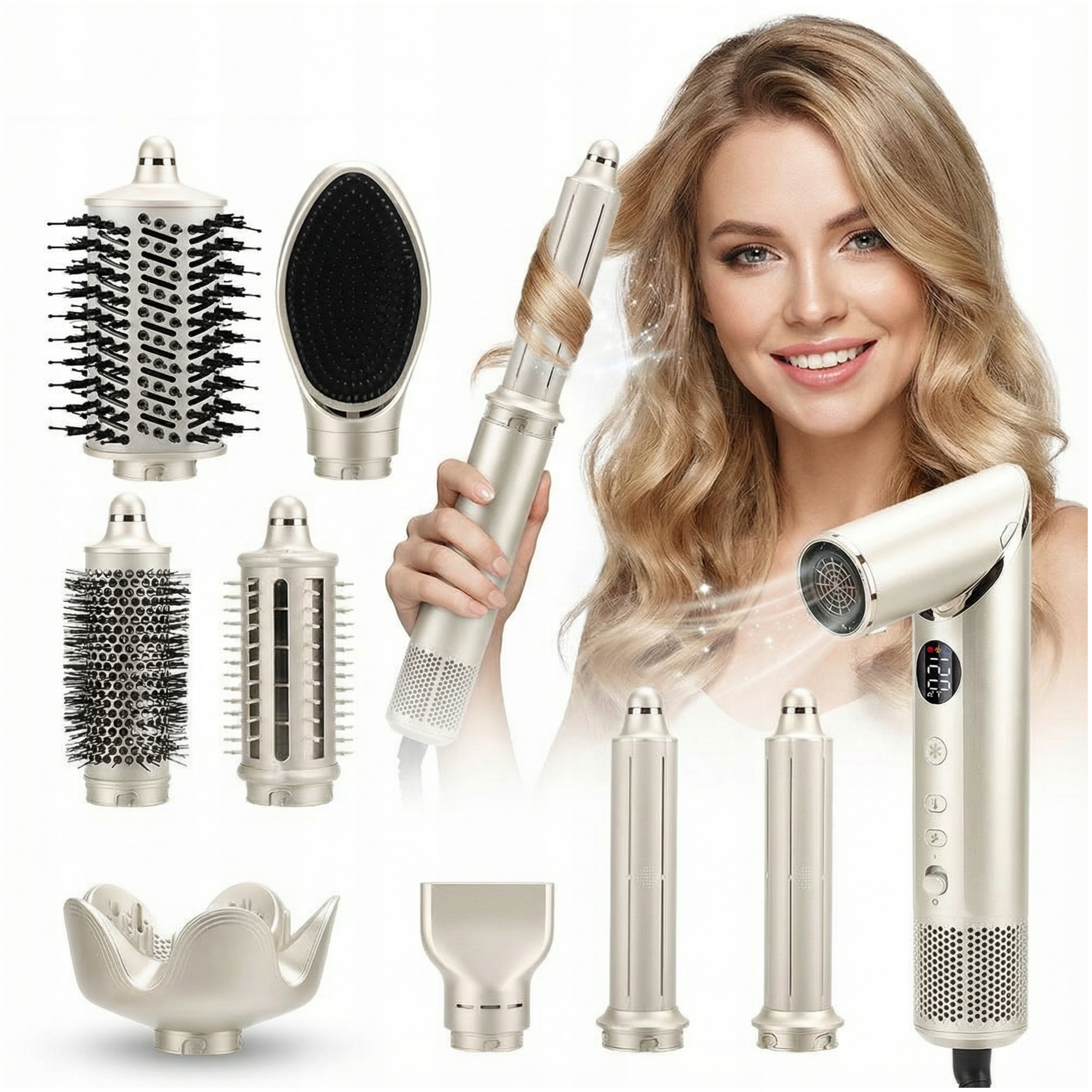 Suszarka do włosów FitbyMed Suszarka Stylizator 8w1 Do Włosów 1400W