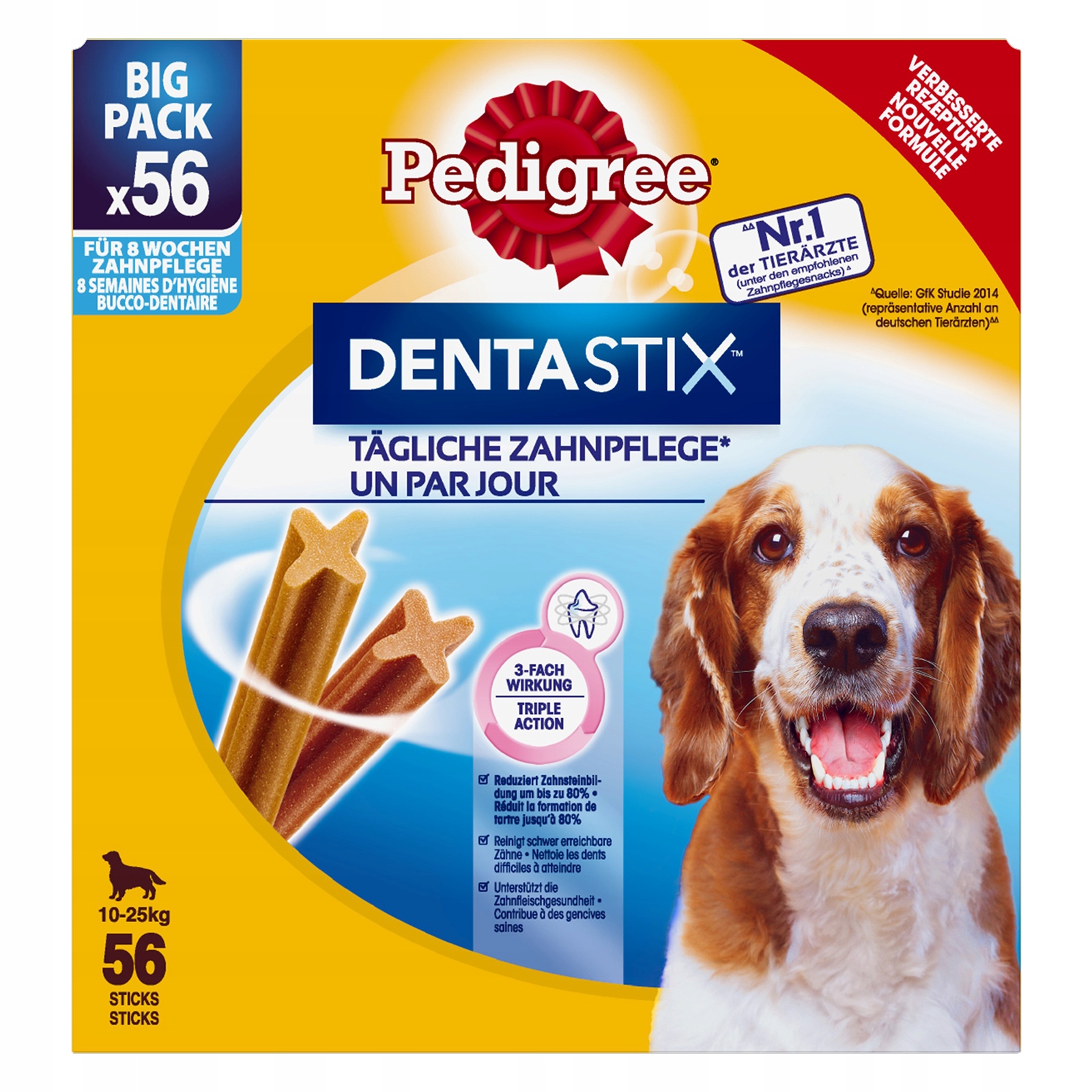 Levně Doplňkové Krmivo Pedigree DentaStix 10-25 kg 1180 g (8 x 180 g)