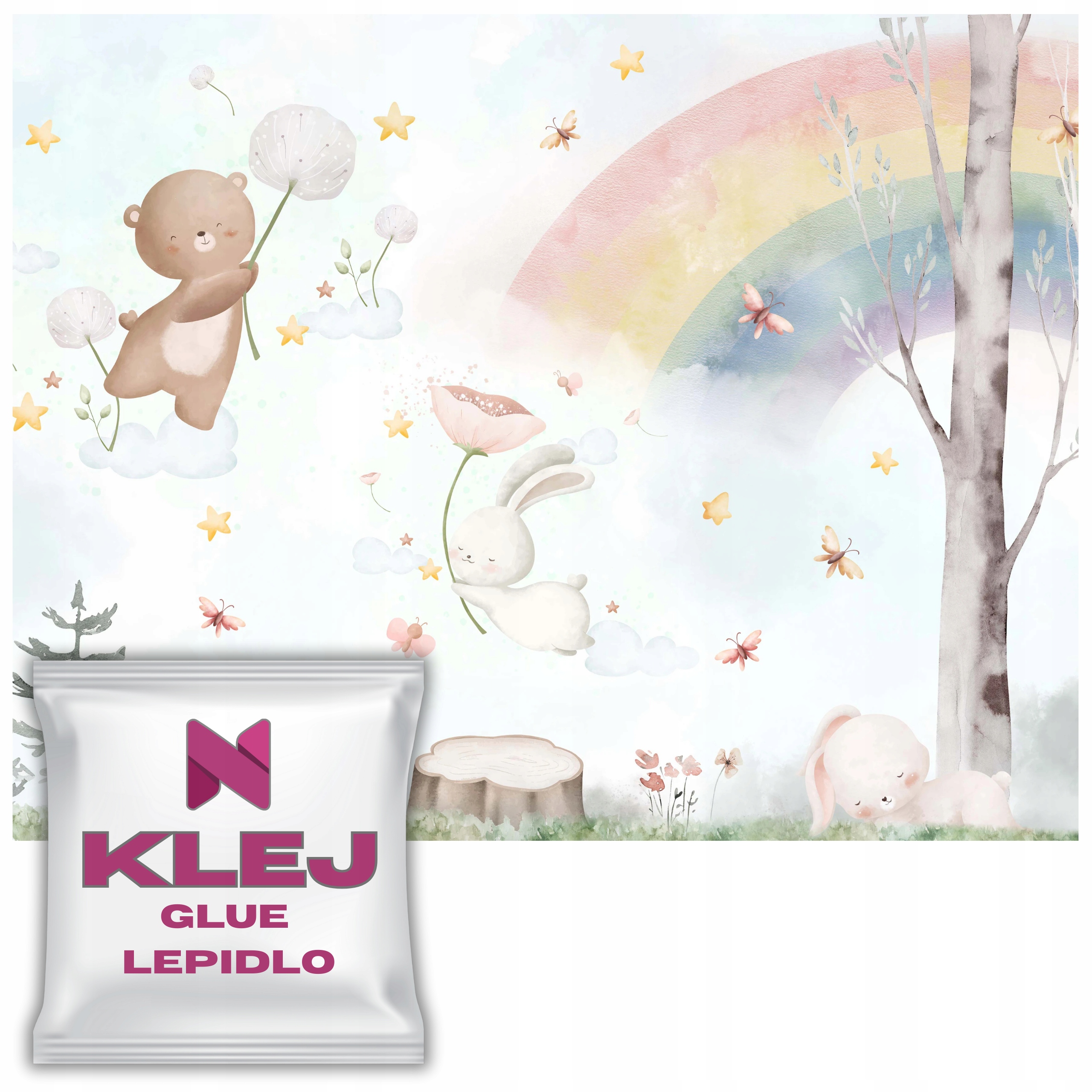 Fototapeta pro děti Medvídci Králíci Tapeta do dětského pokoje 260x390