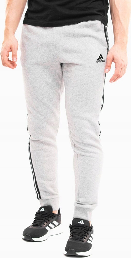 Pánské Kalhoty Adidas Essentials Tapered Cuff 3 Stripes Šedé GK8889 vel. S