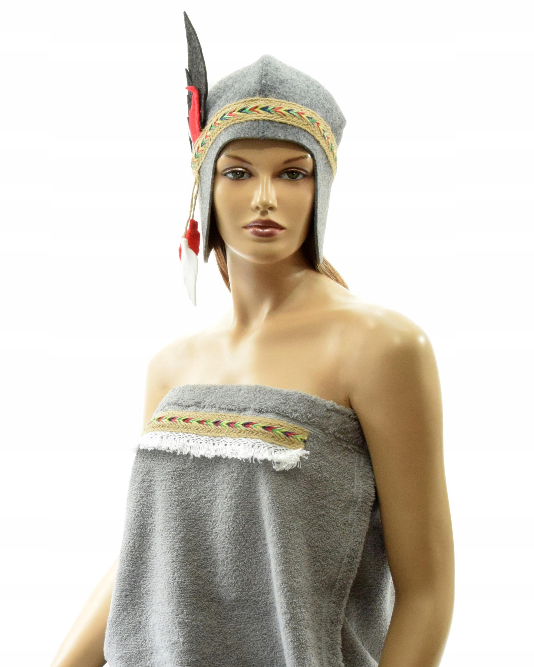 Czapka do sauny- zestaw damski 2 częściowy -INDIANKA -M Marka Elon