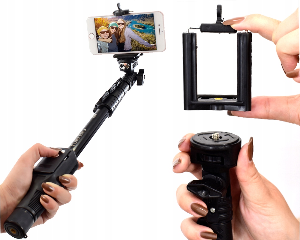 NAJMOCNIEJSZY SELFIE STICK Z BLUETOOTH PILOTEM BT Załączone wyposażenie pilot bluetooth+kabel