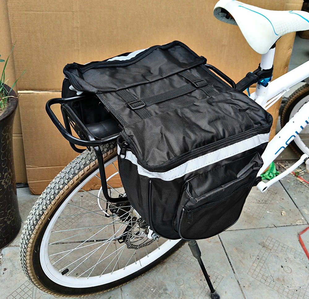 DUŻA TORBA ROWEROWA SAKWA NA BAGAŻNIK GRUBA KUFER ROWEROWY PODWÓJNY Materiał dominujący tkanina