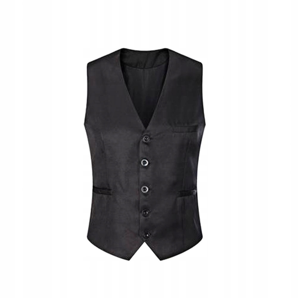 Men Solid Color Business Suit Vest V-neck Sleevele Marka bez marki