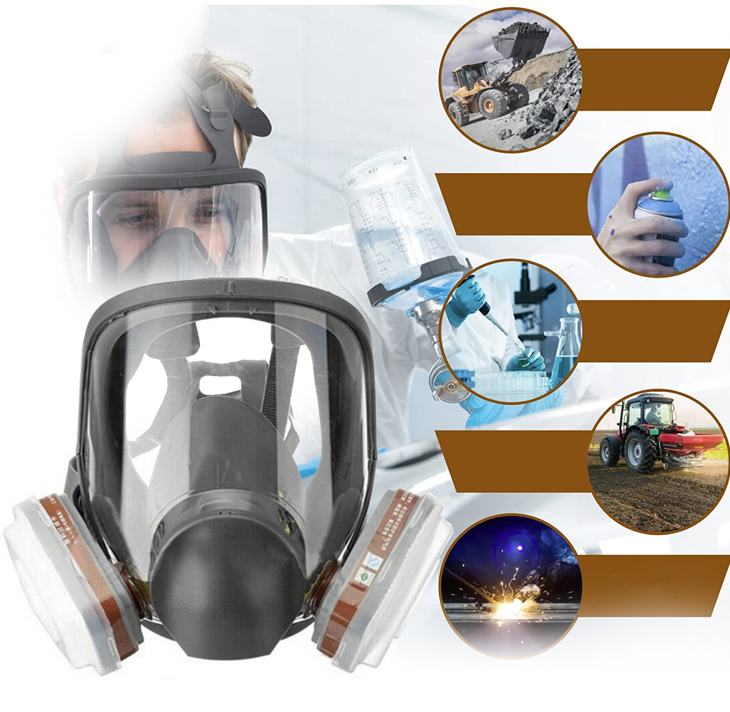 7W1 MASKA PEŁNOTWARZOWA DO WIELOKROTNEGO UŻYTKU MASKA GAZOWA DO FUMIGATUS Model 6800