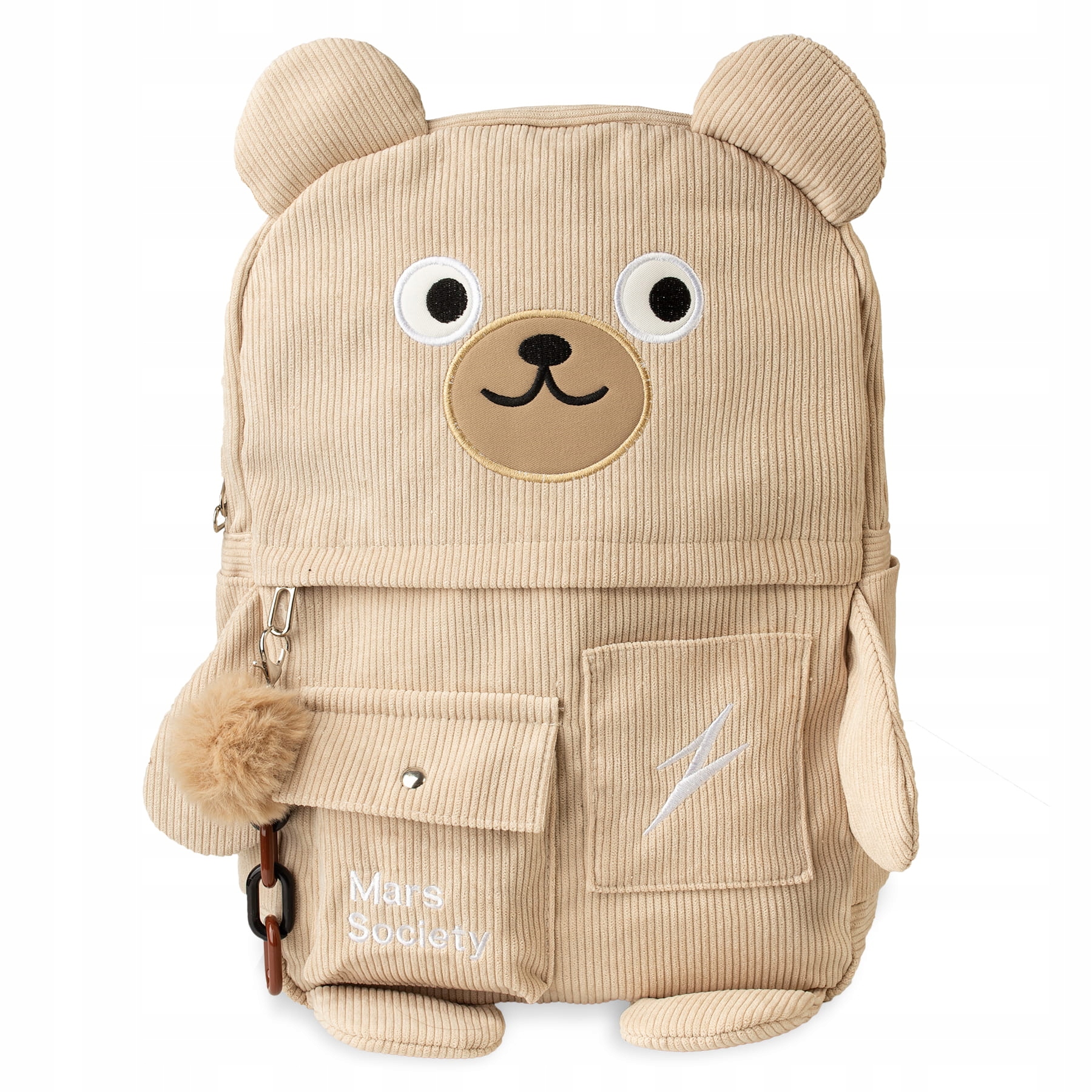 

Plecak duży szkolny misiu beżowy sztruks A4