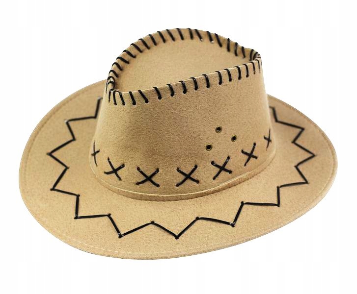 KAPELUSZ KOWBOJSKI KOWBOJ KOWBOJKA BEŻOWY LATO 3-9 LAT