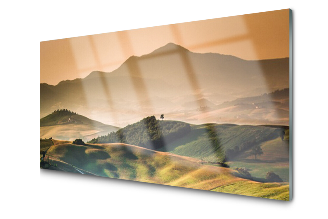 

Panel szklany Płytka Dekor Góry Pole 120x60