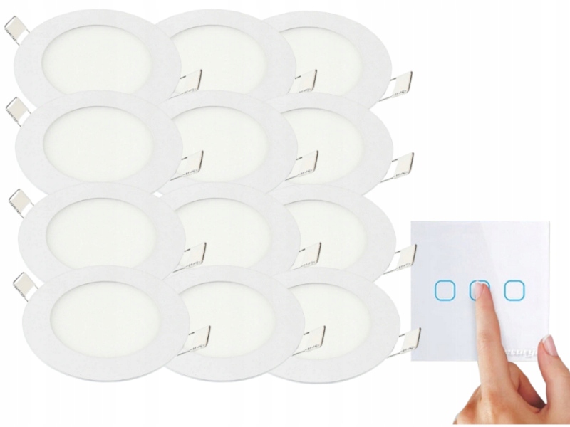 Sada Halogenové stropní lampy 3W 12x Vypínač