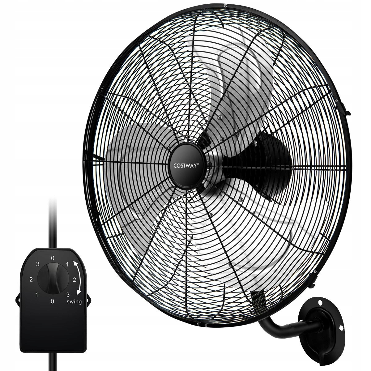 Wentylator Ścienny Przemysłowy 51 CM 120W 3 Biegi Oscylacja
