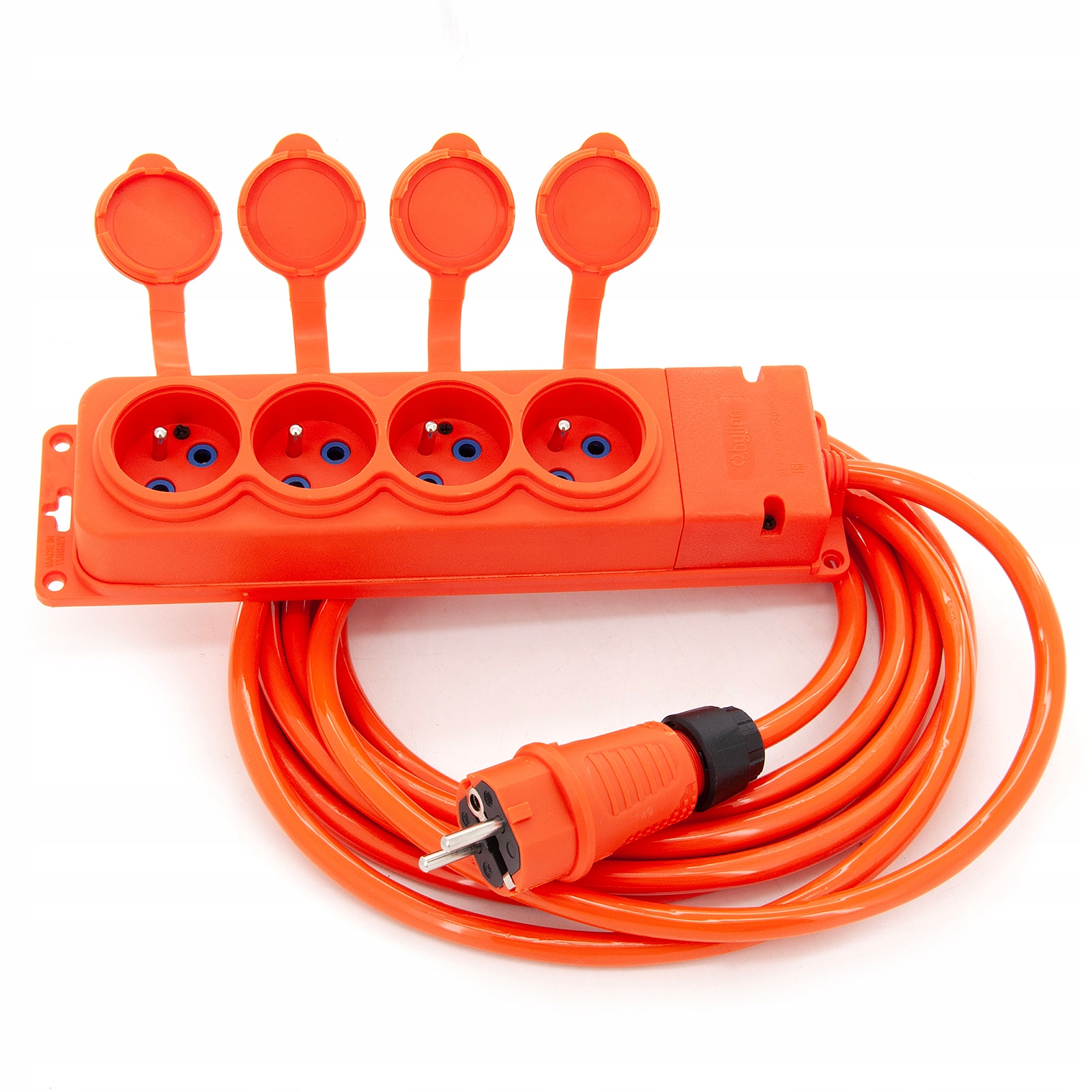 Prodlužovací Kabel 10M Rozbočka Gumový x4 16A IP44 Pur 3x2,5mm²