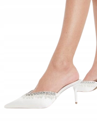 Dámské Svatební Bílé Elegantní Pantofle 42 Roa