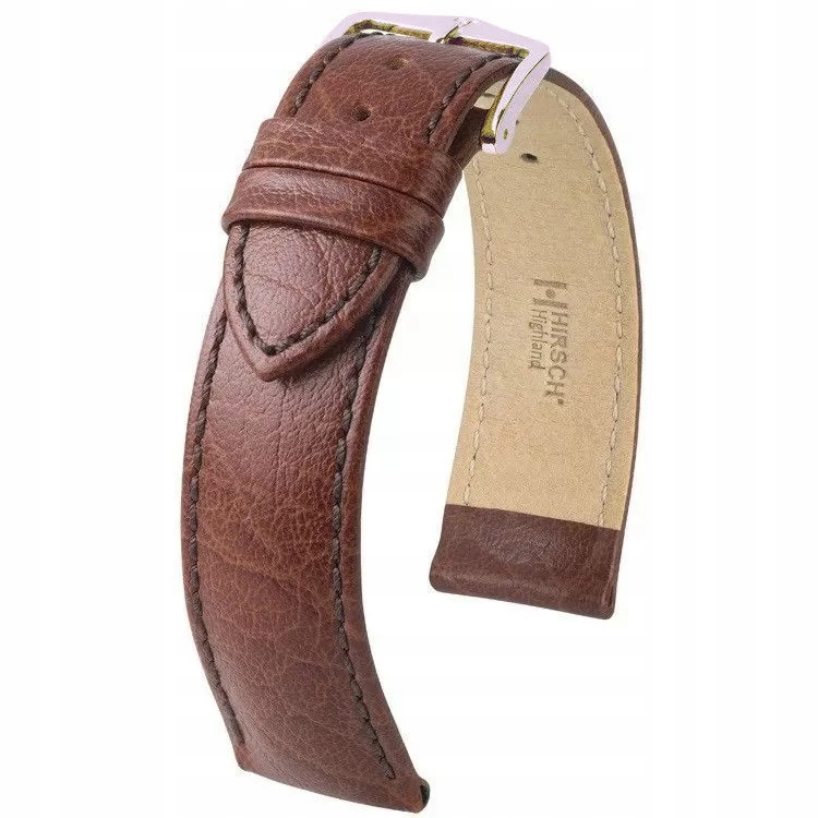 Hnědý kožený opasek pásek Hirsch 12 mm Highland M