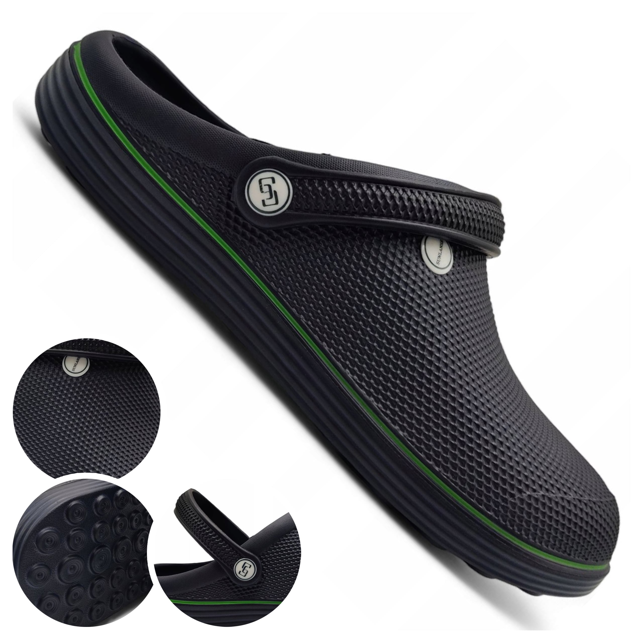 Sunlanse Klapki Męskie basenowe pełne Lekkie buty Ogrodowe rozmiar 46