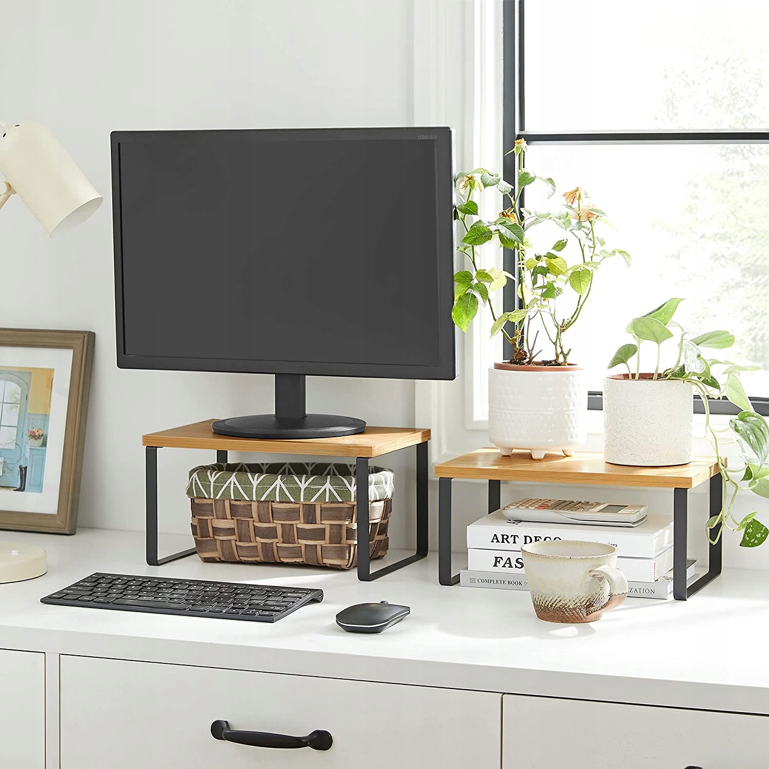 PÓŁKI REGAŁ ORGANIZER KOMPLET 2 STYL RUSTYKALNY INDUSTRIALNY LOFT - 30 cm - Wysokość mebla 13.6 cm