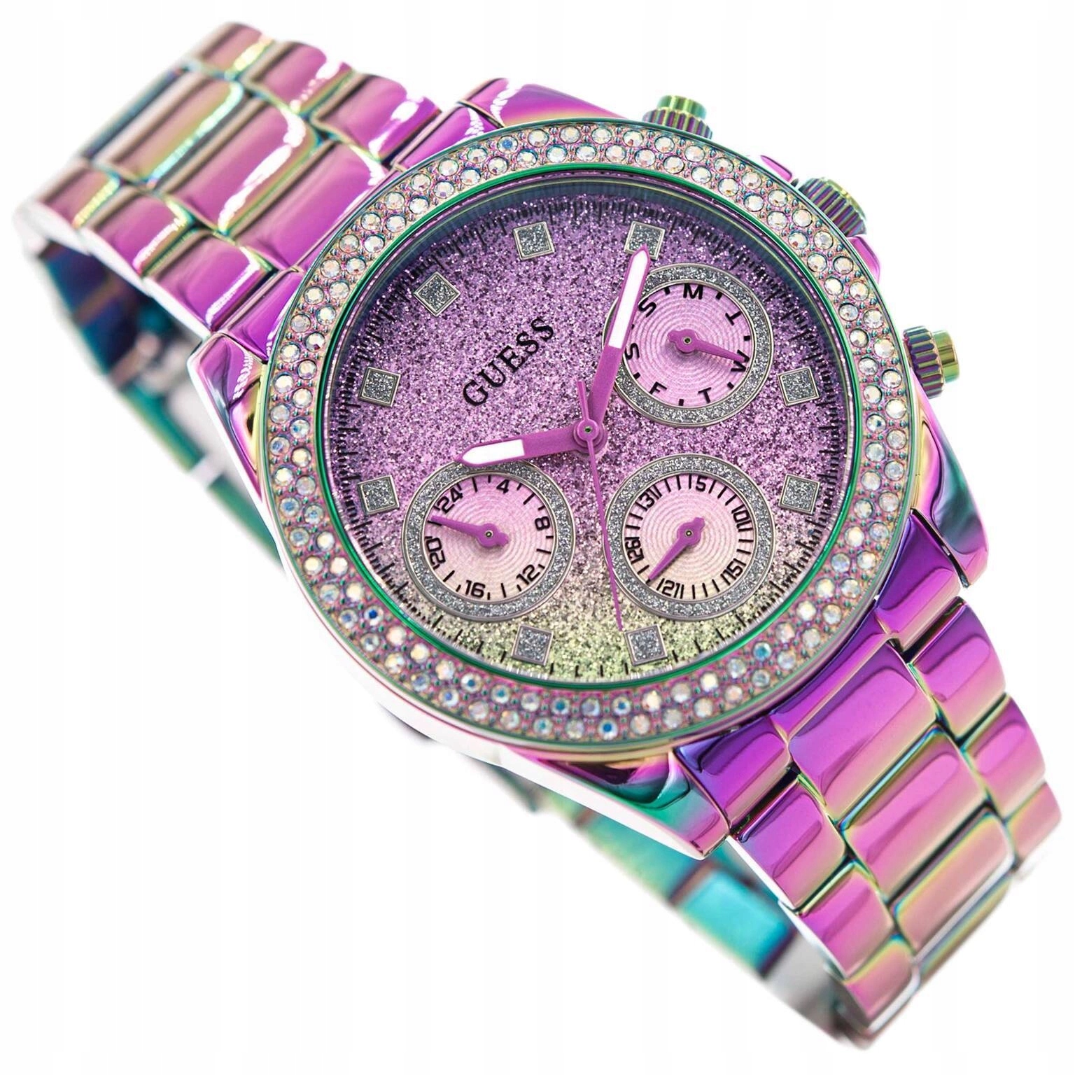 Dámské Hodinky Guess GW0483L5 Confetti Na Náramku Zirkony Datumovka