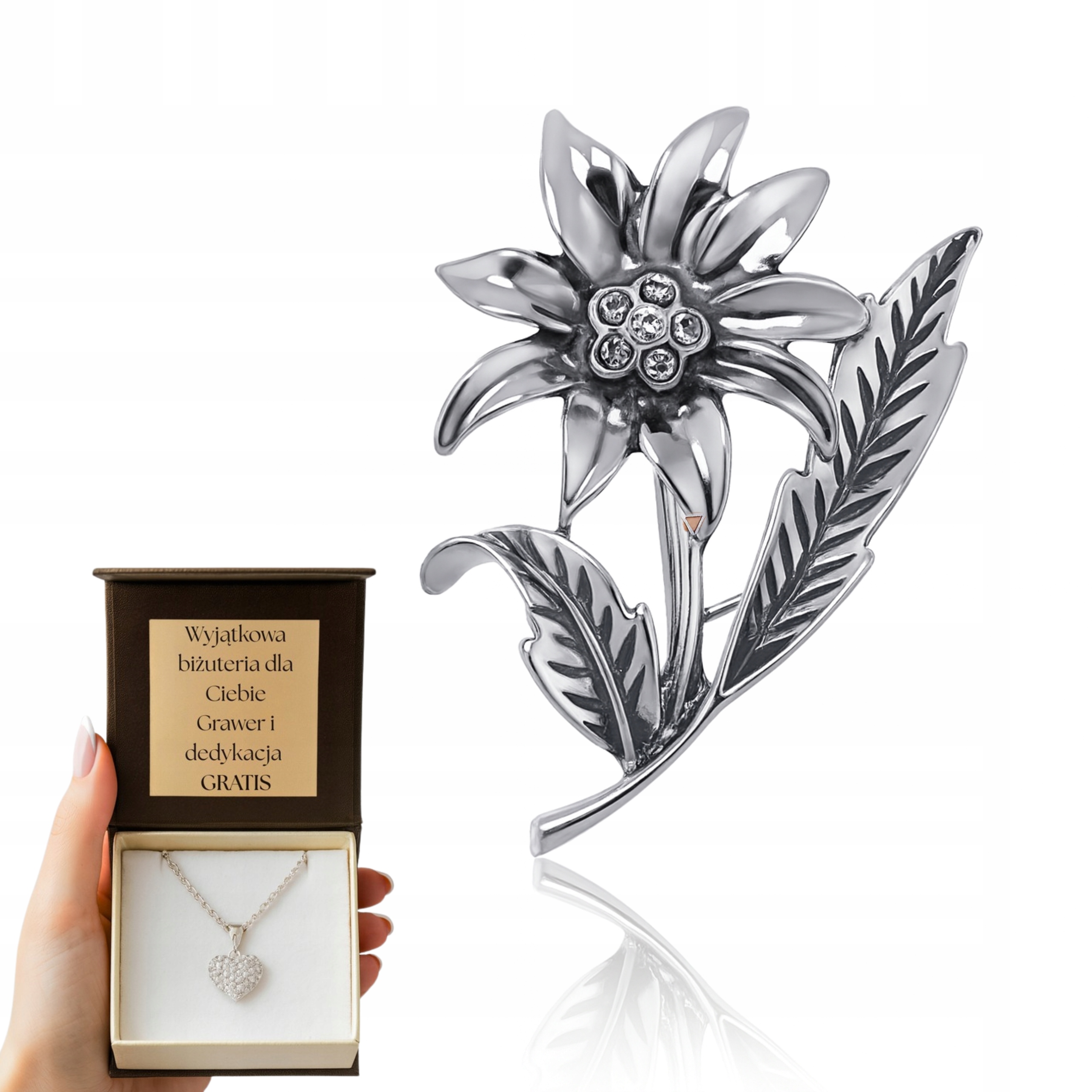 Stříbrná Brož Brož S Zirkony 925, Stříbrné Zirkony Pokryté Stříbro