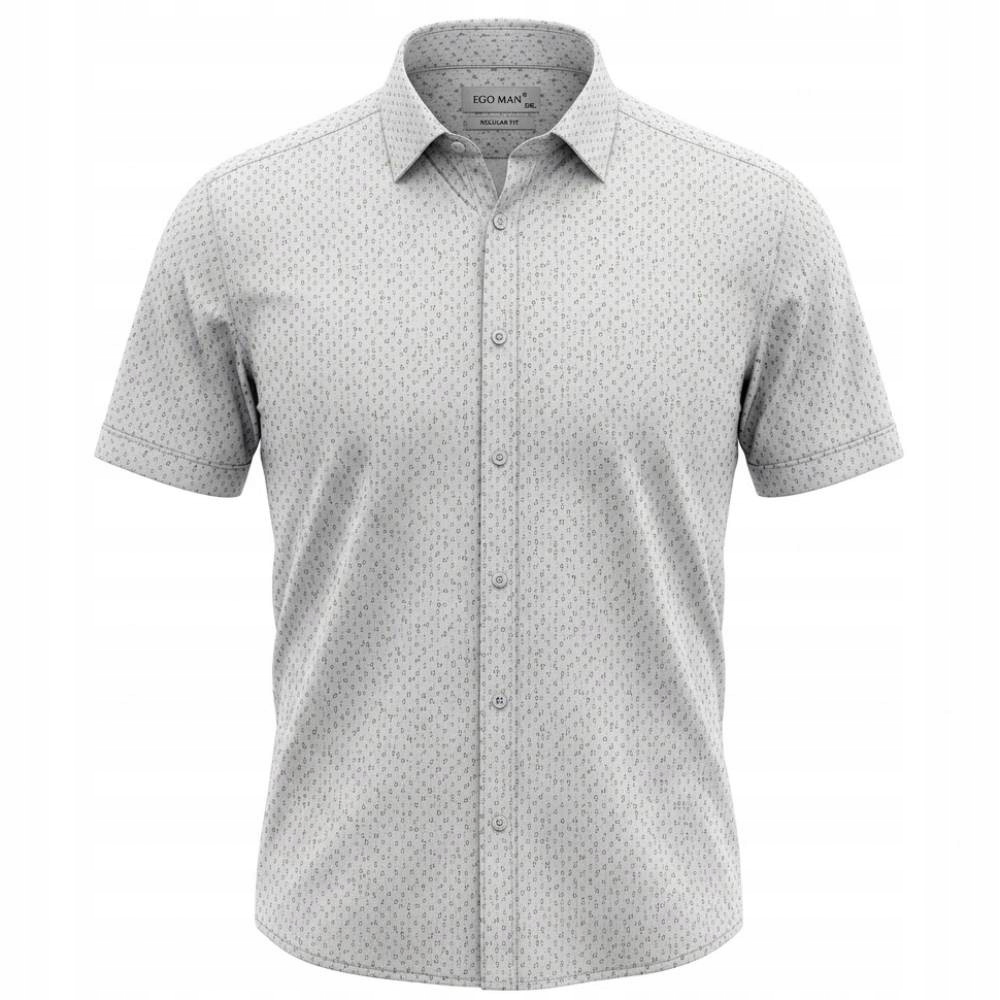 Ego Man košile pánská RE308-02 regular fit krátký rukáv 4XL bílá