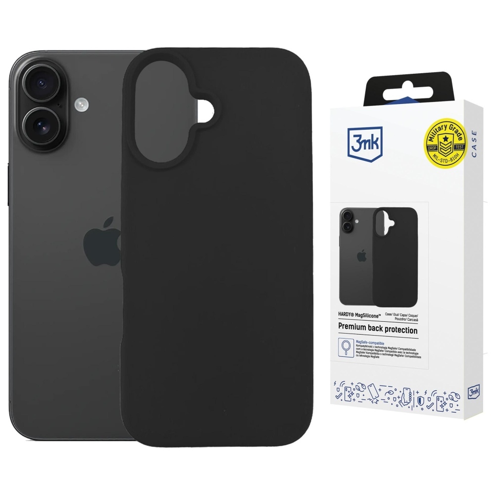 Etui 3MK Hardy MagSilicone do Apple iPhone 16 Plus grafitowy