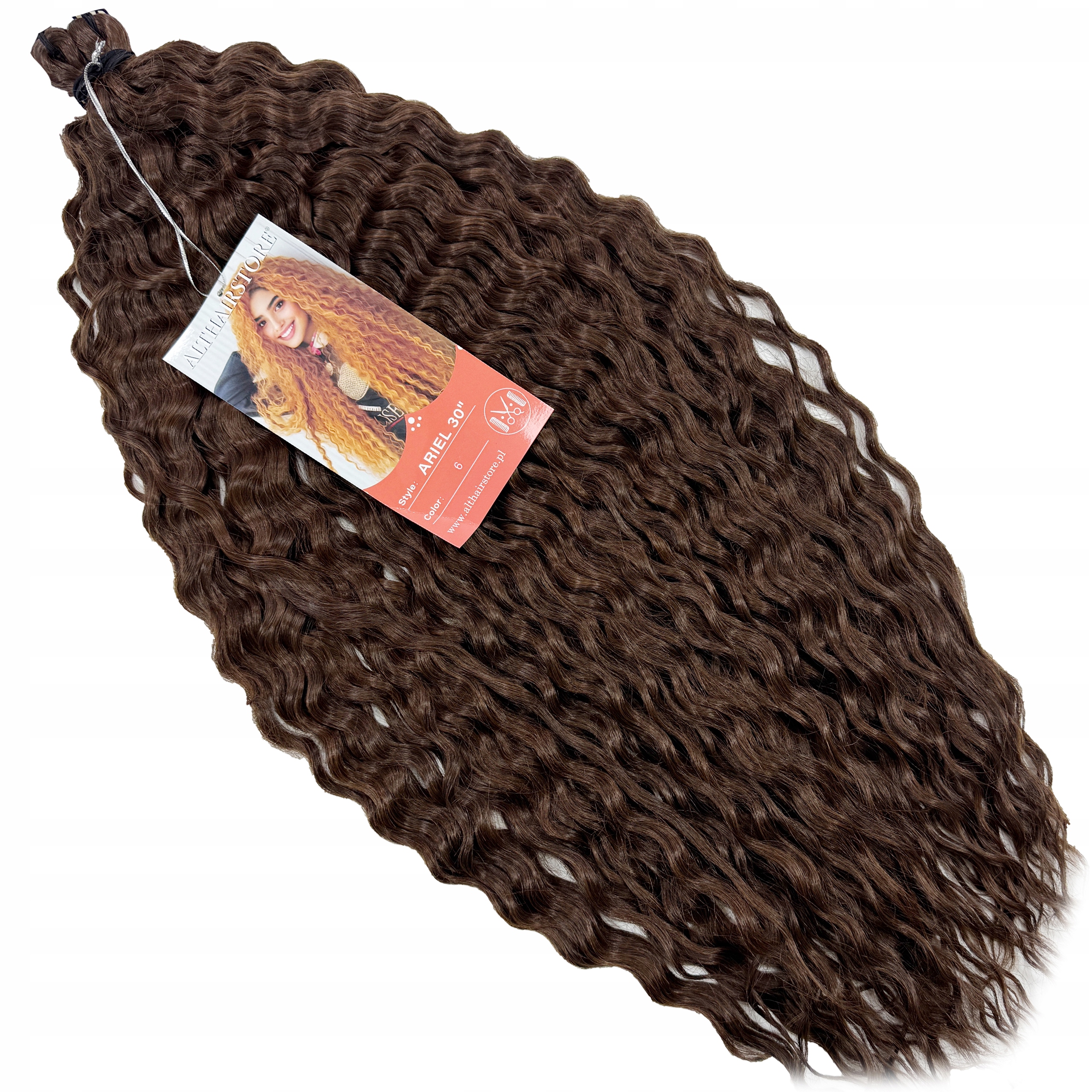 Włosy syntetyczne Afroloki Arielki Ariel Pro Plus 400g 76cm #6 Brązowy loki