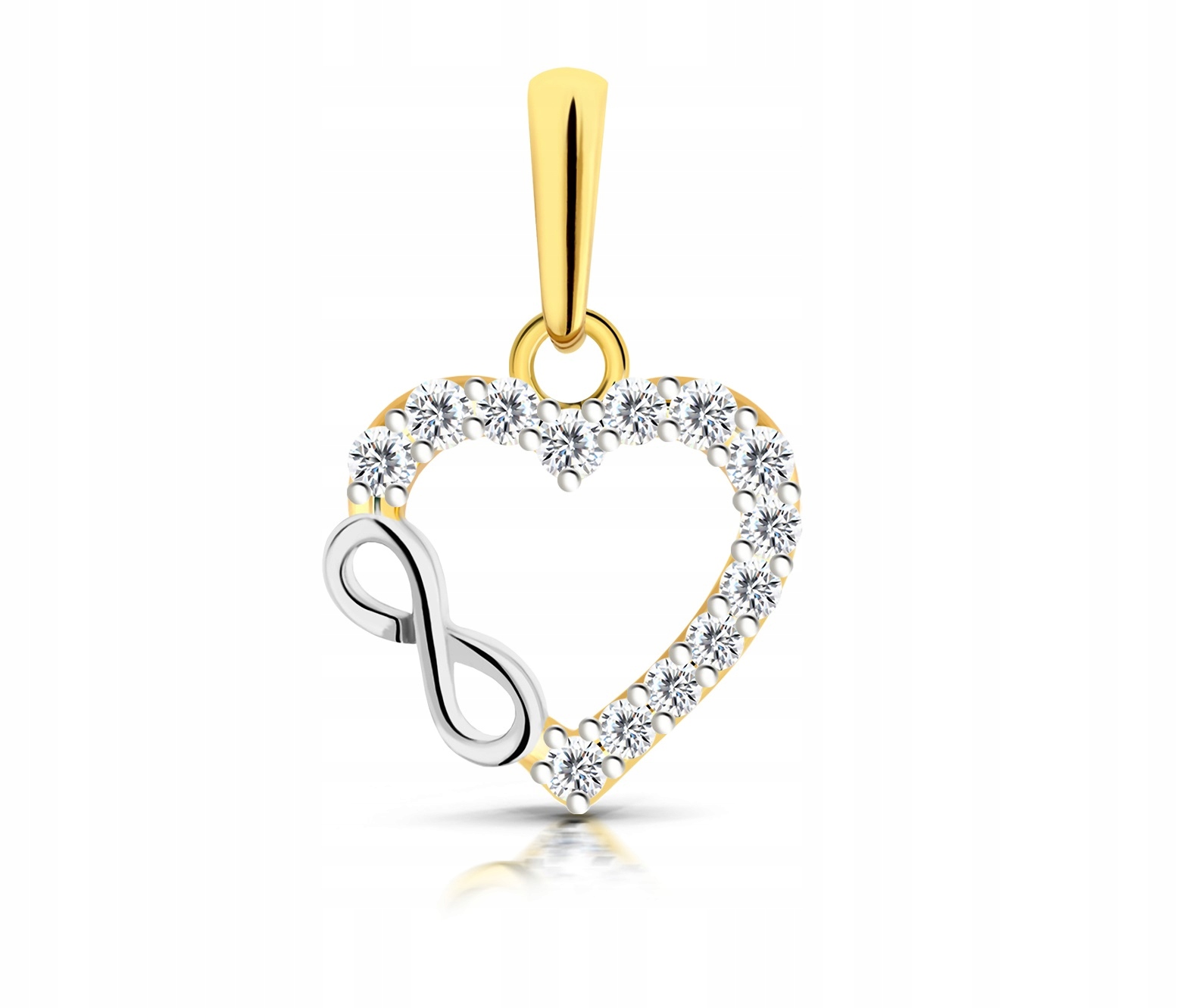ZŁOTA ZAWIESZKA WISIOREK 585 SERCE SERDUSZKO Z CYRKONIAMI Marka Inna marka