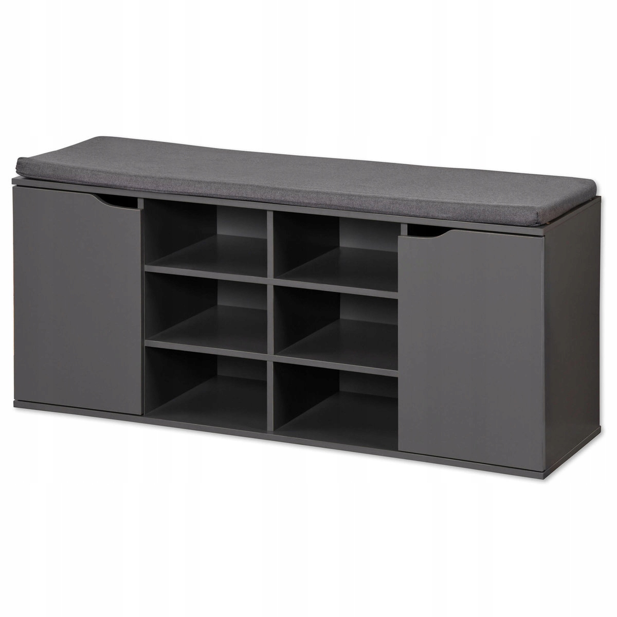 Skrinka Na Topánky S Sedadlom A Policami Mdf Šedá 103X48X30,5 CM Kesper
