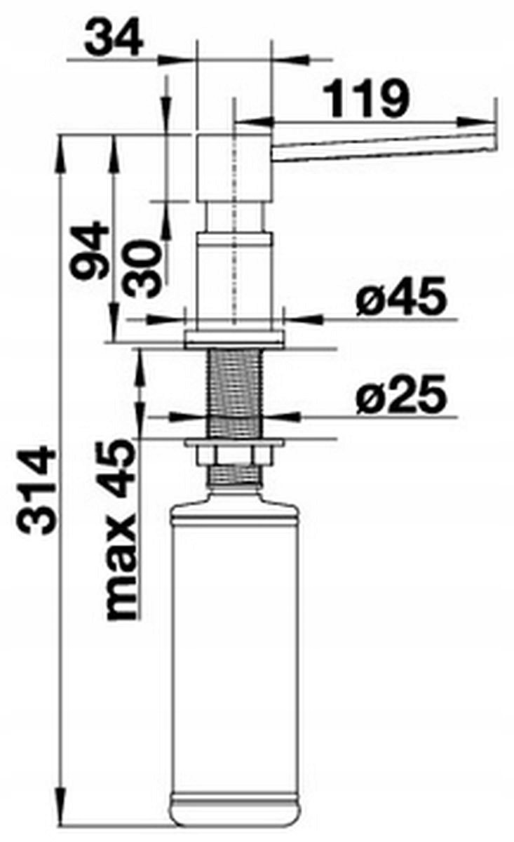 DOZOWNIK DO PŁYNU 300 ML BLATOWY BIAŁY BLANCO Pojemność pojemnika 300 ml