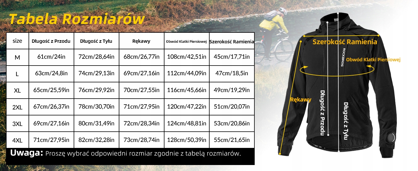 ROCKBROS Męska Kurtka Rower Elastyczna Oddychająca Bieganie Softshell 4XL Kod producenta 15120034007