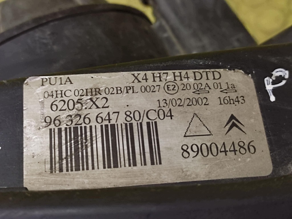 CITROEN C5 and REFLEKTOR light right front 9632664780